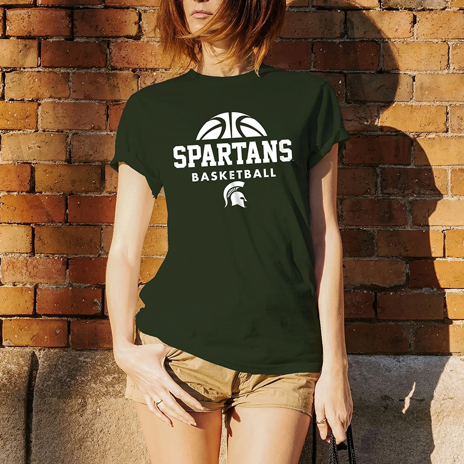 Michigan State University Spartans Basketball Hype Short Sleeve T Shirt - Forest Green - Image 4