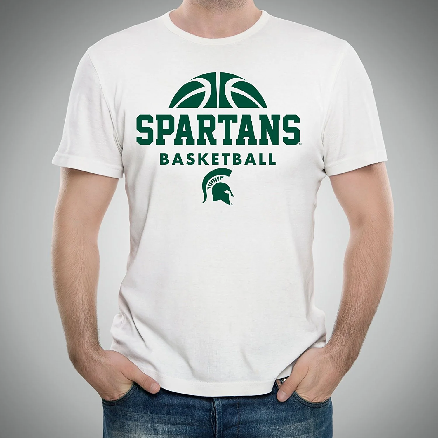 Michigan State University Spartans Basketball Hype Short Sleeve T-Shirt - White - Image 3