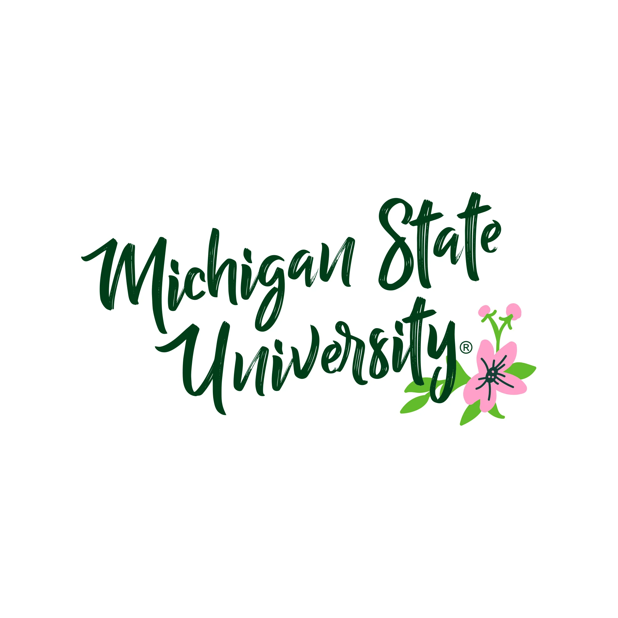 Michigan State University Spartans Floral State Comfort Colors Short Sleeve T Shirt - White - Image 2