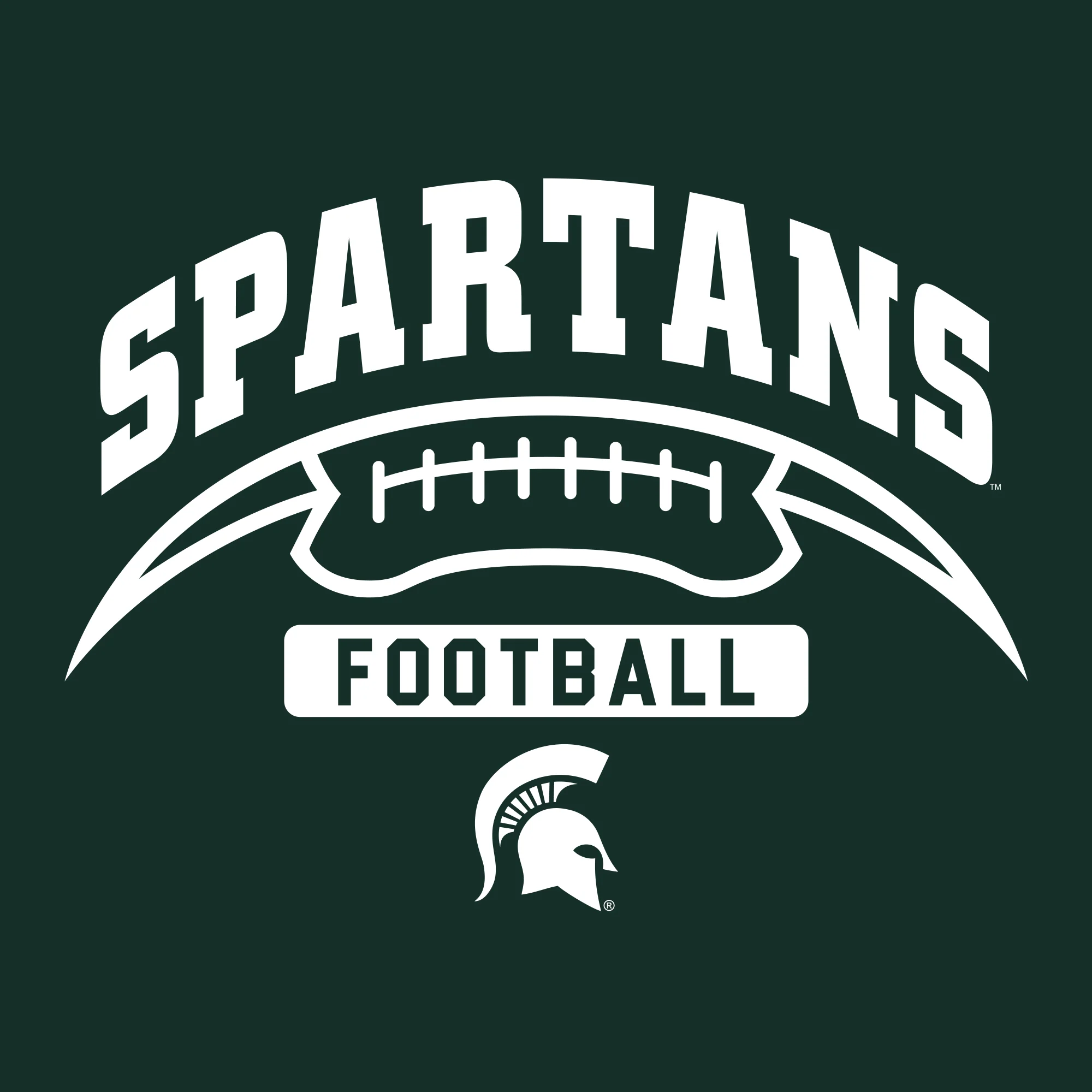 Michigan State University Spartans Football Crescent Short Sleeve T Shirt - Forest - Image 2