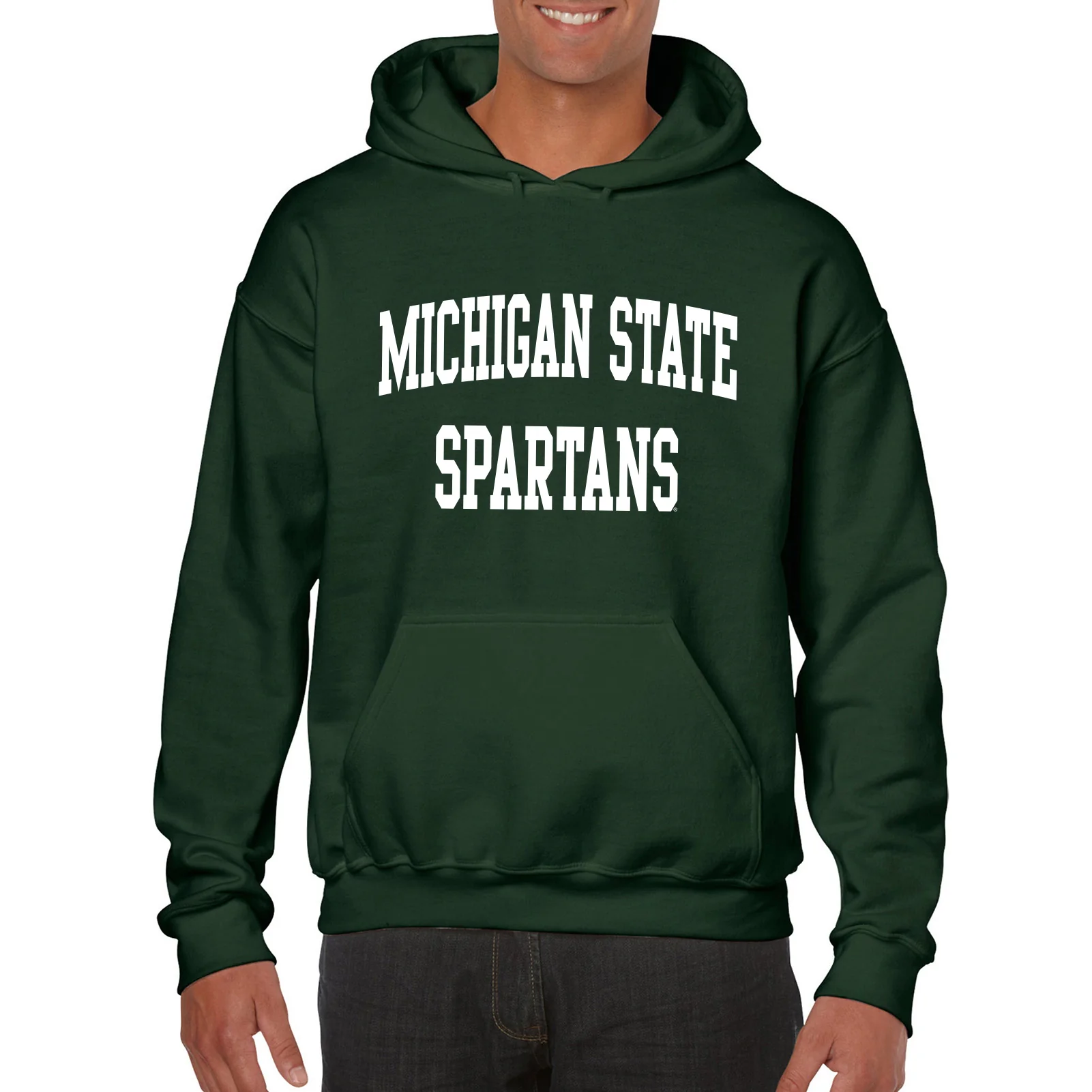 Michigan State University Spartans Front Back Print Hoodie - Forest - Image 3