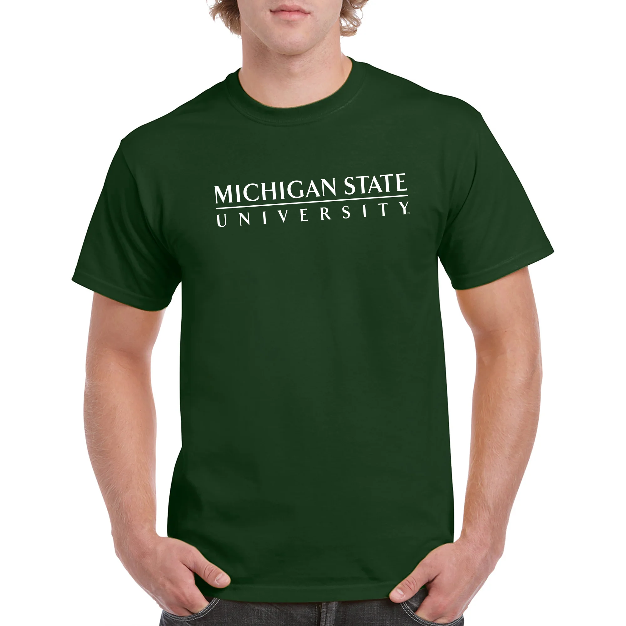 Michigan State University Spartans Institutional Logo Short Sleeve T-Shirt - Forest - Image 3
