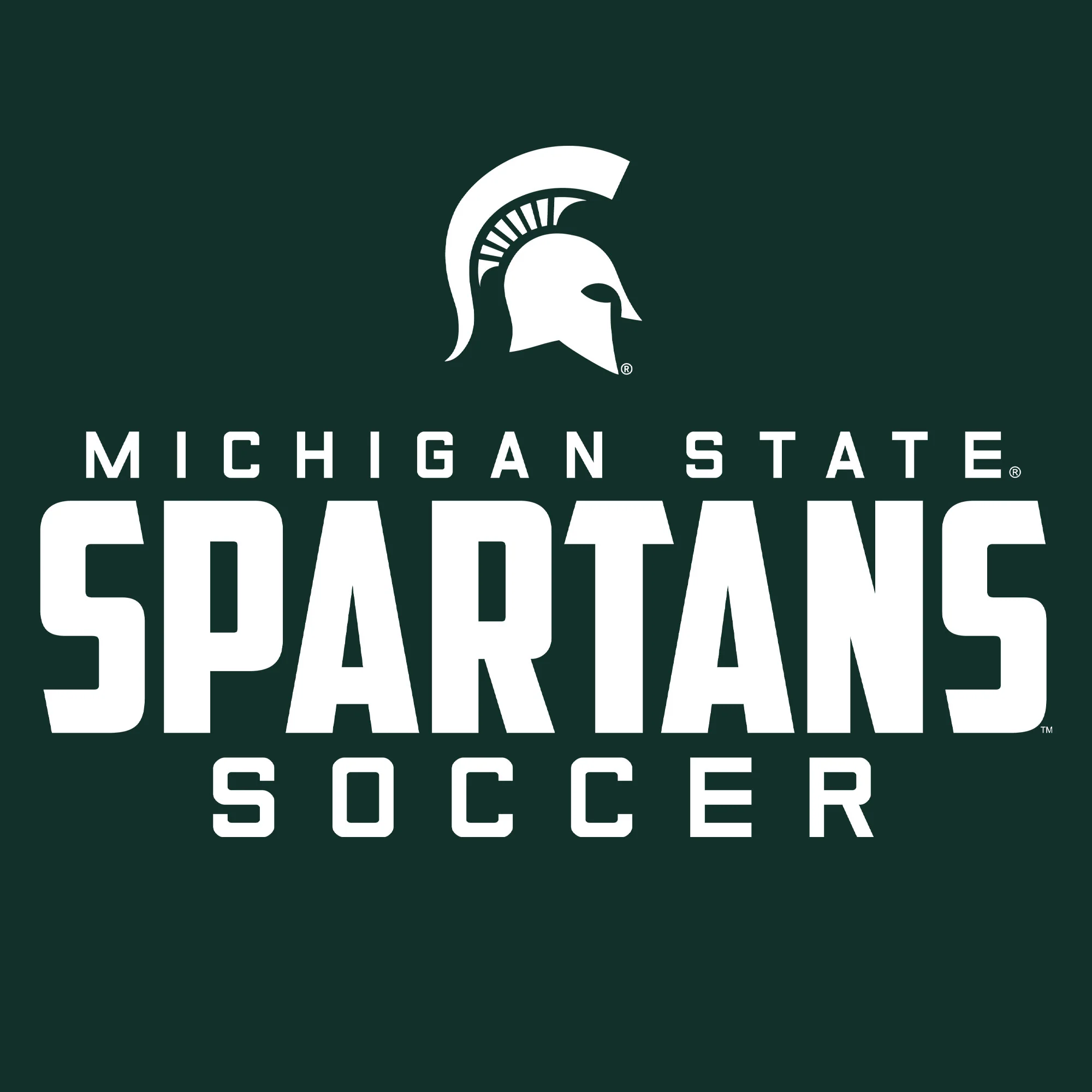 Michigan State University Spartans Mascot Wordmark Soccer Short Sleeve T Shirt - Forest - Image 2