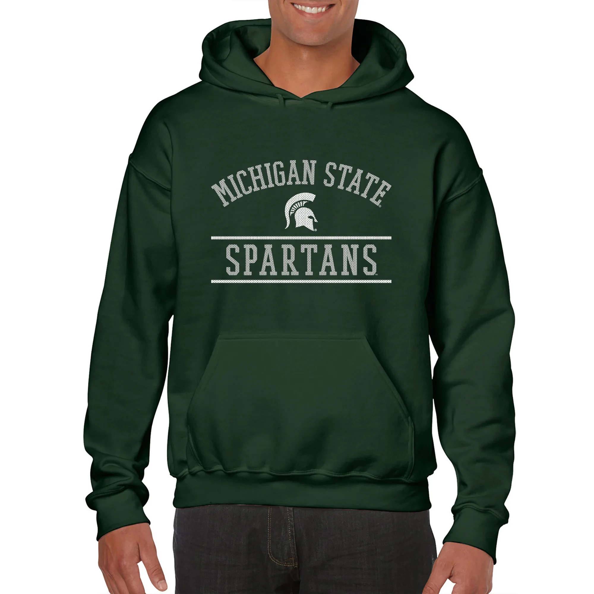Michigan State University Spartans Mesh Arch Hoodie - Forest - Image 3
