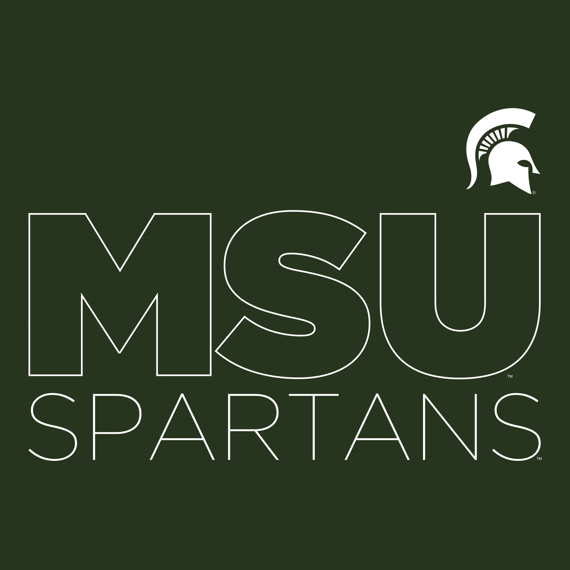 Michigan State University Spartans Modern Outline Hoodie - Forest - Image 2