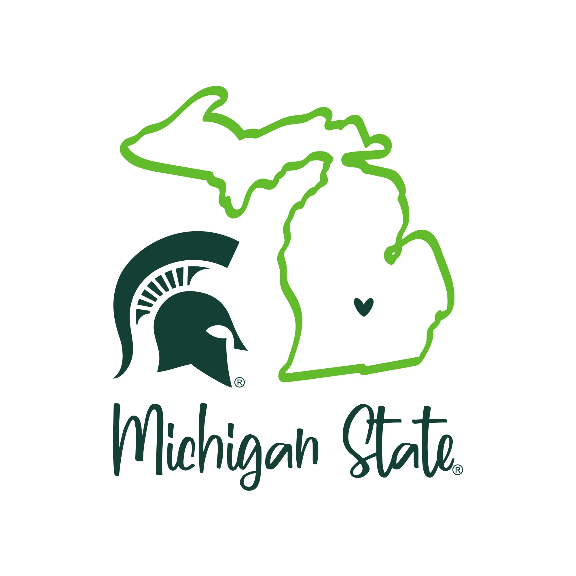 Michigan State University Spartans Playful Sketch Basic Cotton Short Sleeve T Shirt - White - Image 2