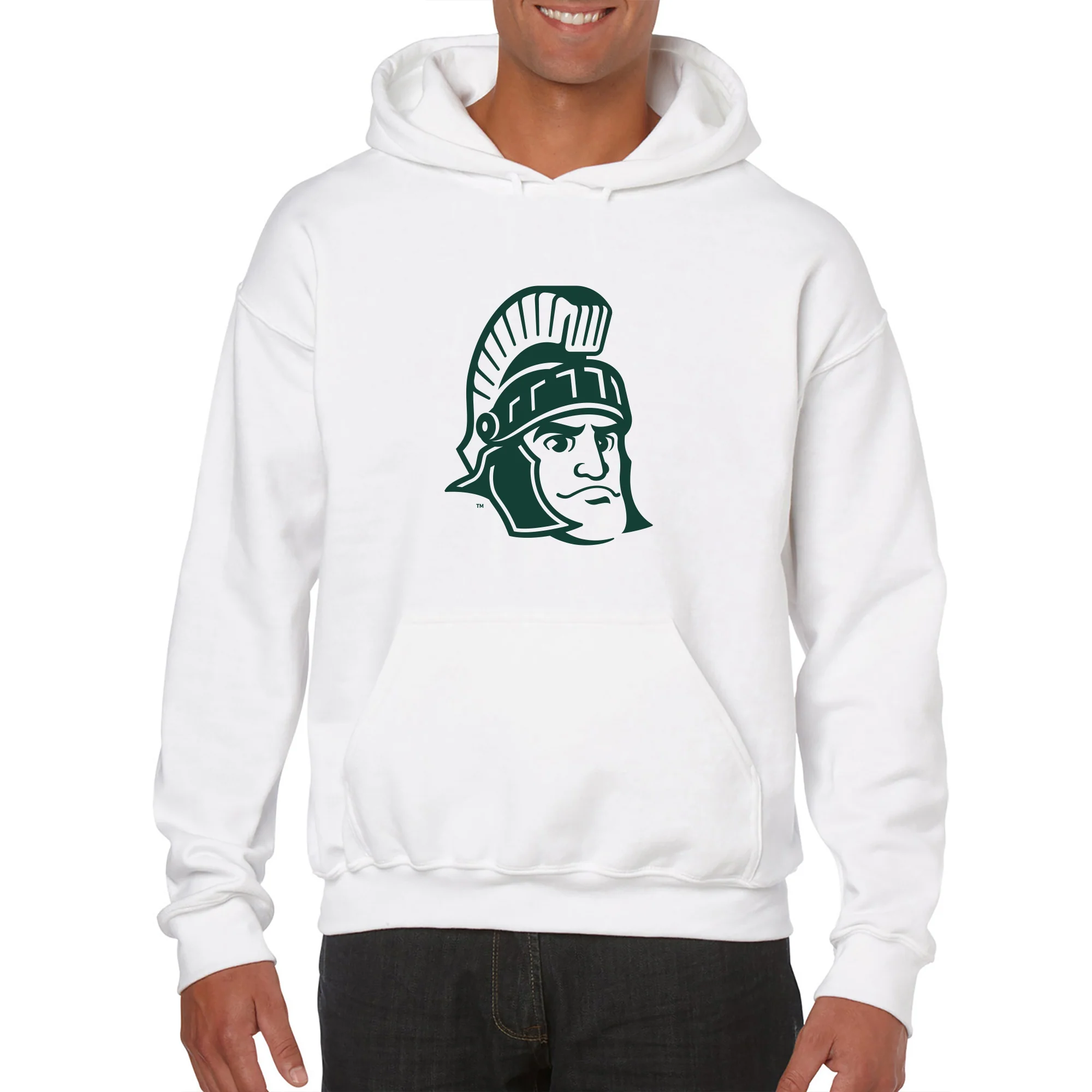 Michigan State University Spartans Sparty Mark Hoodie - White - Image 3