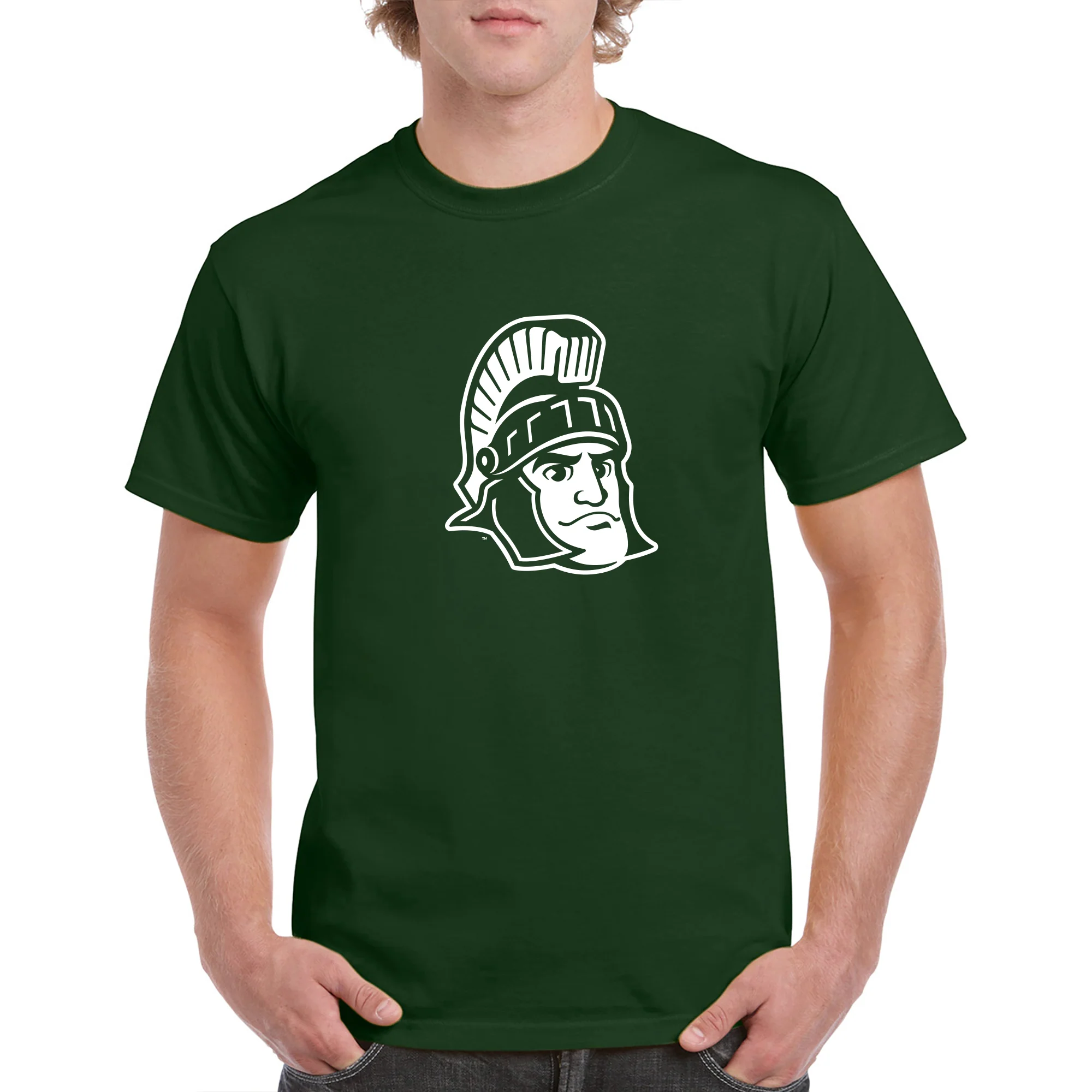 Michigan State University Spartans Sparty Mark Short Sleeve T Shirt - Forest - Image 3