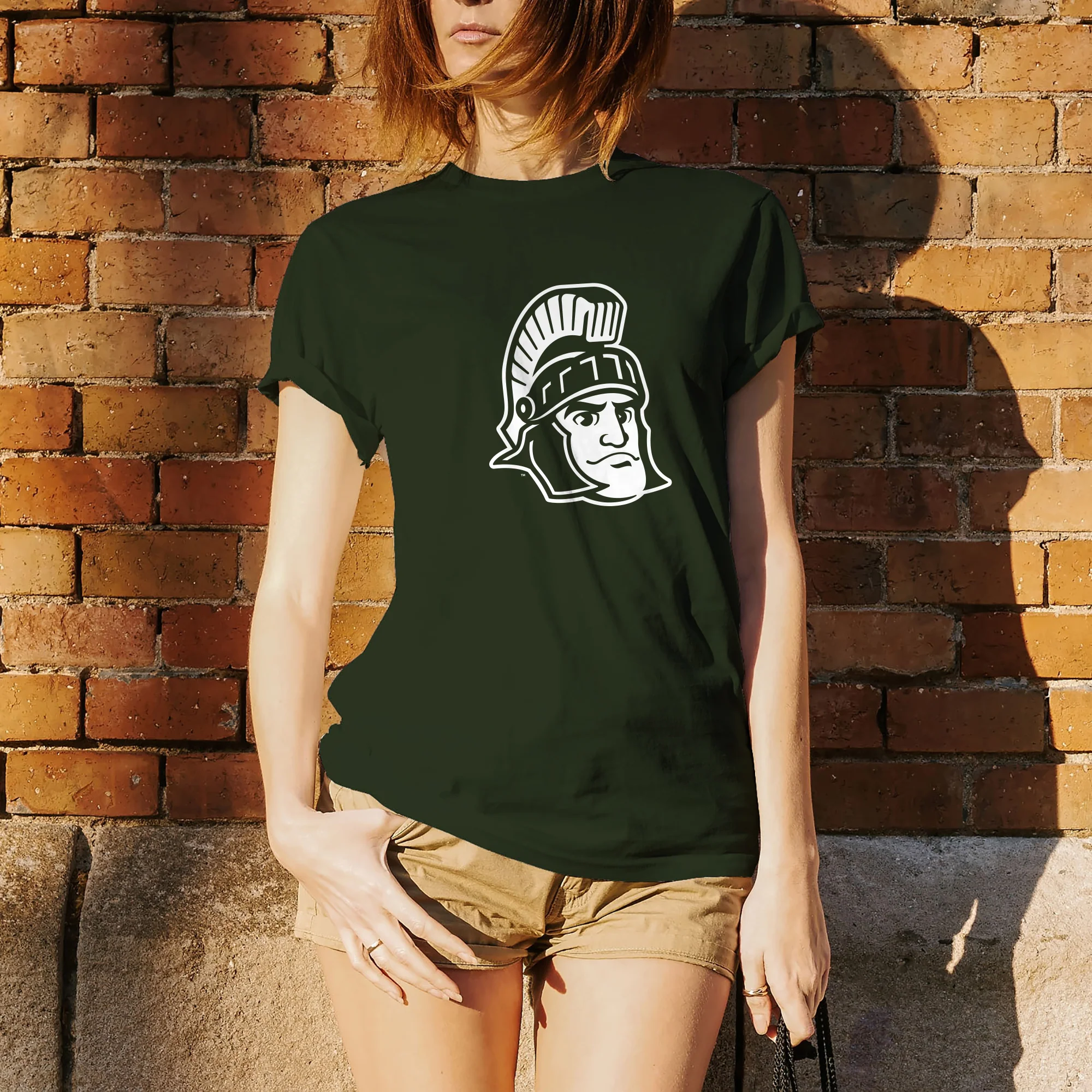 Michigan State University Spartans Sparty Mark Short Sleeve T Shirt - Forest - Image 4
