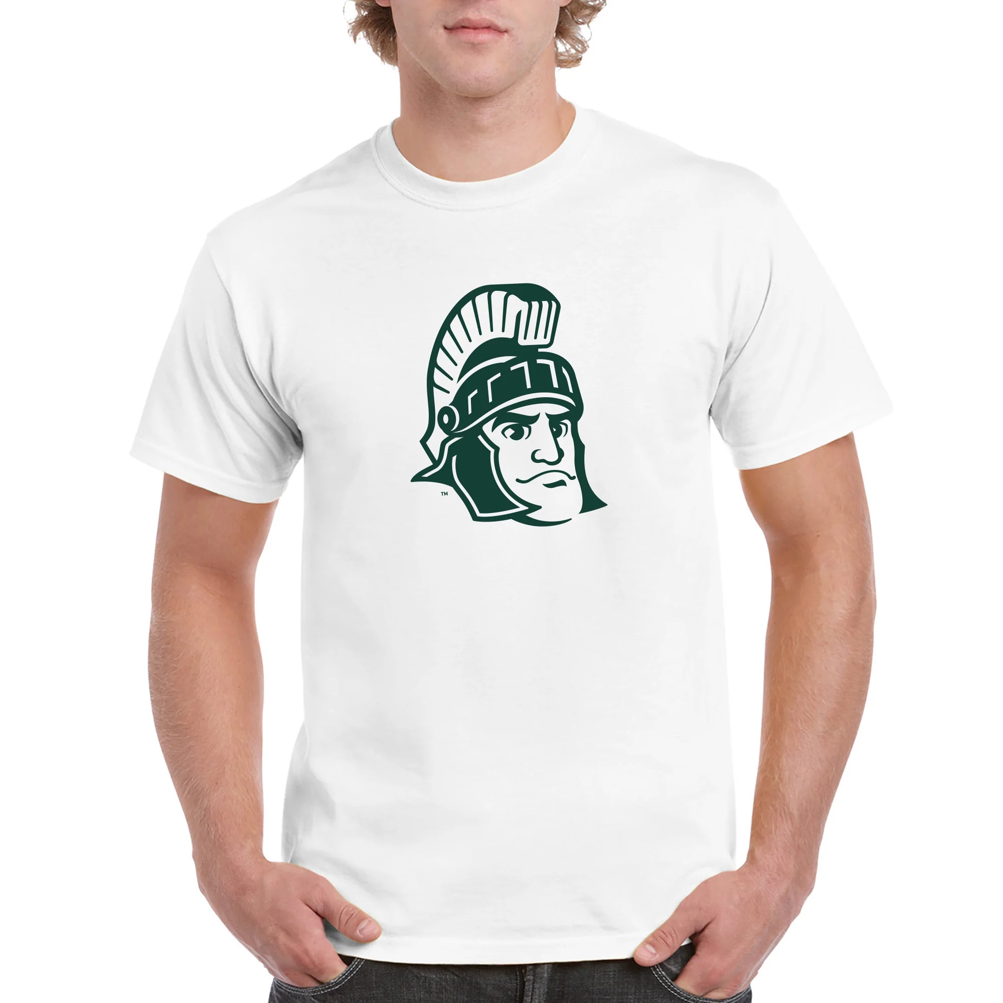 Michigan State University Spartans Sparty Mark Short Sleeve T Shirt - White - Image 3