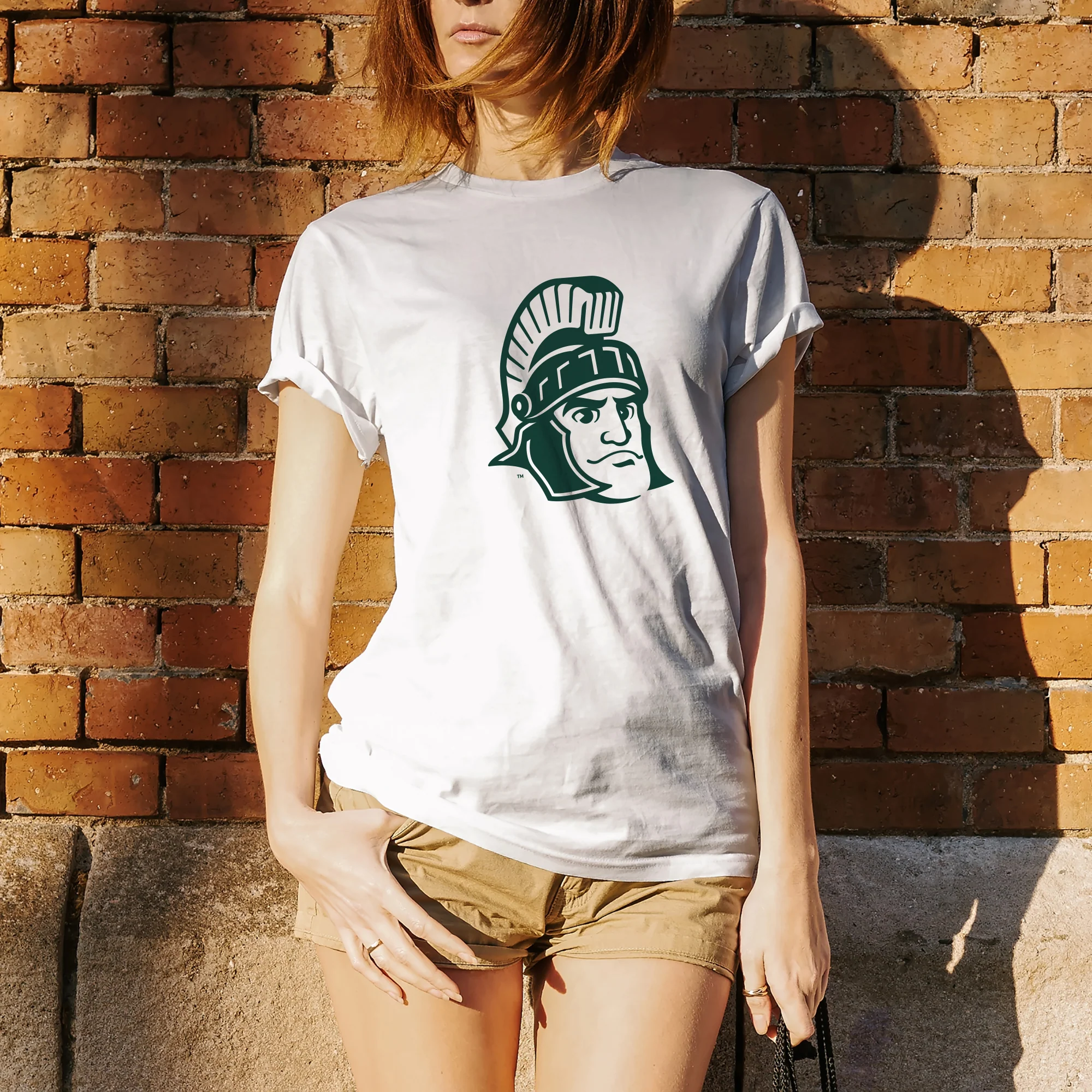 Michigan State University Spartans Sparty Mark Short Sleeve T Shirt - White - Image 4