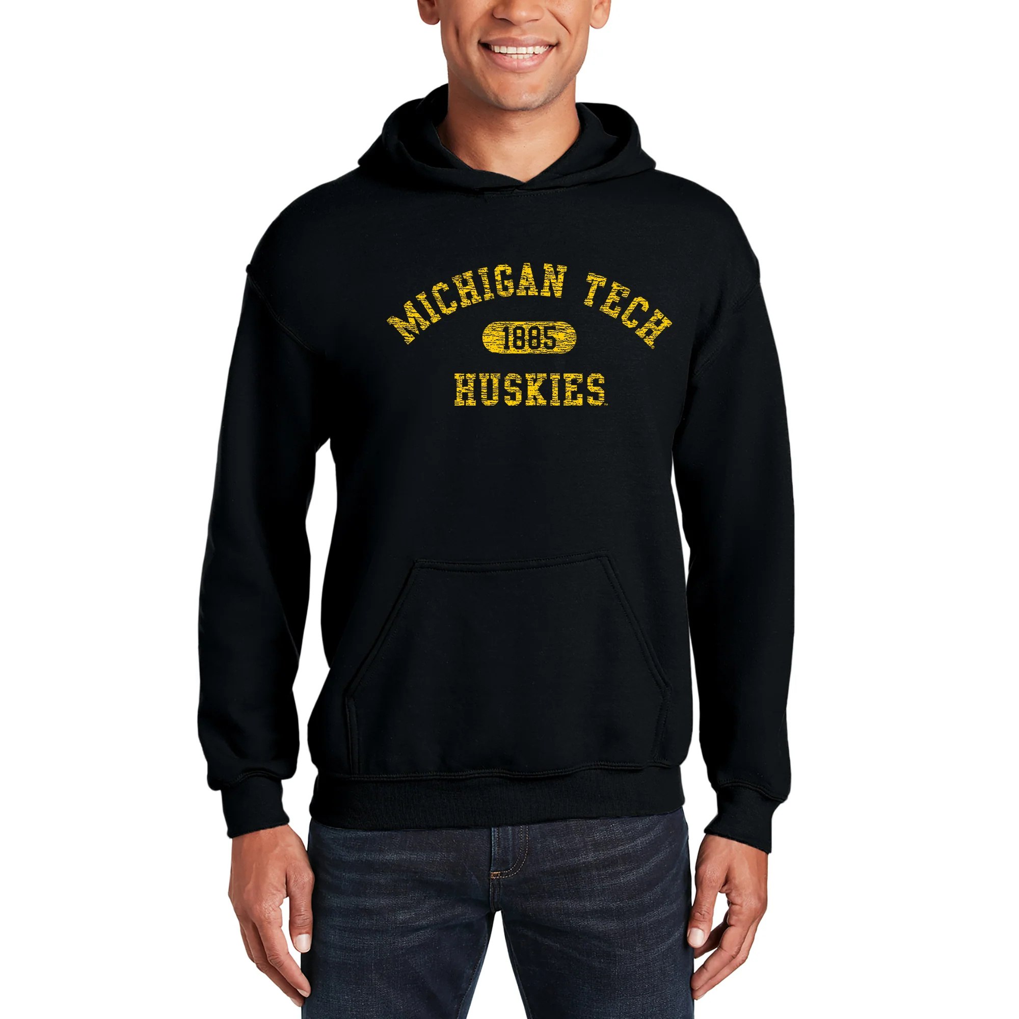 Michigan Tech Athletic Arch Hoodie - Black - Image 4