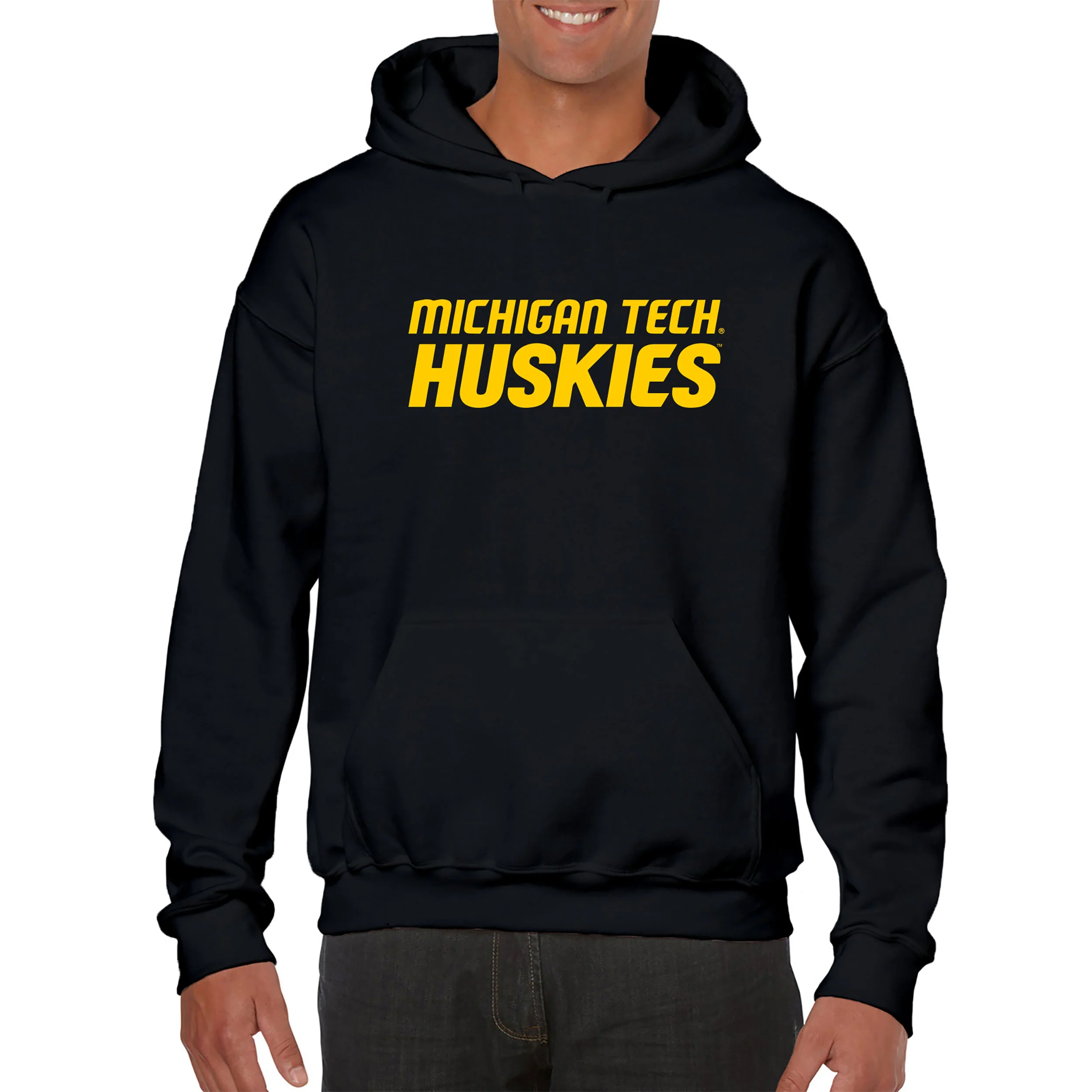 Michigan Tech Front Back Print Hoodie - Black - Image 3