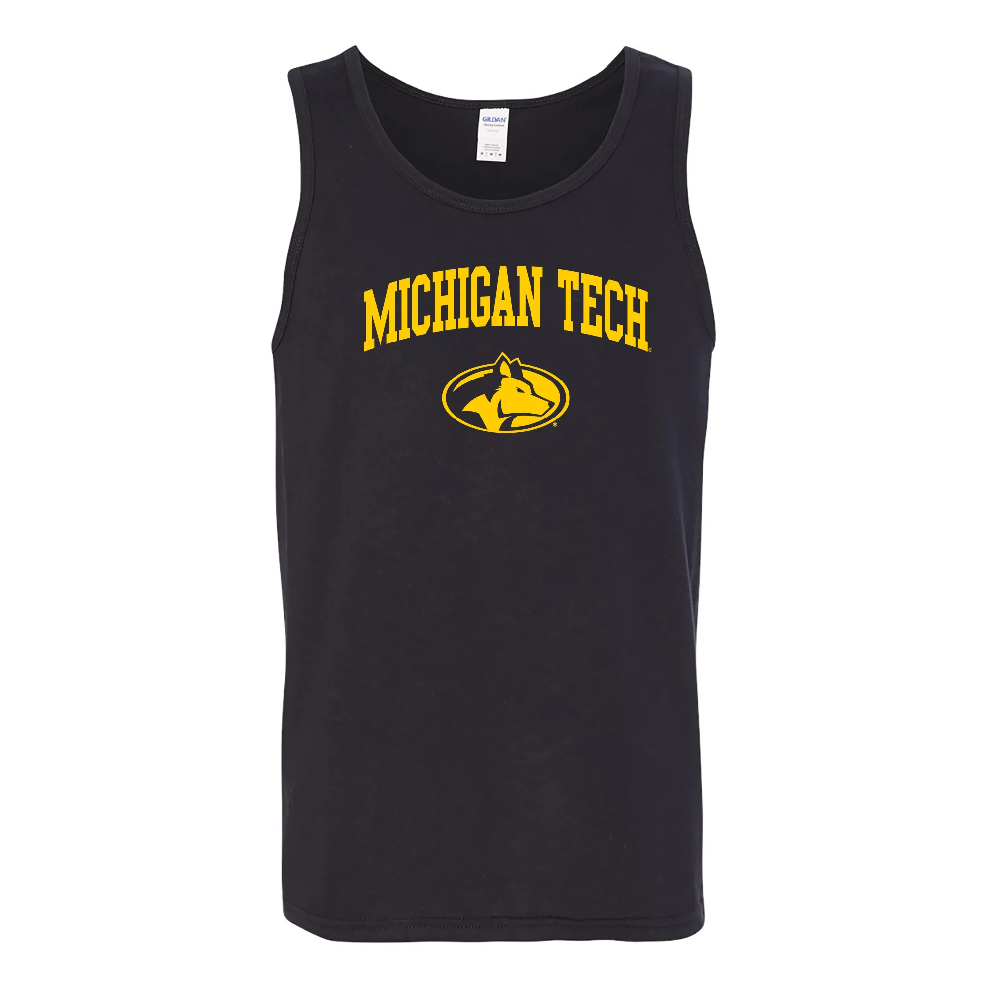 Michigan Technological University Huskies Arch Logo Cotton Tank Top - Black