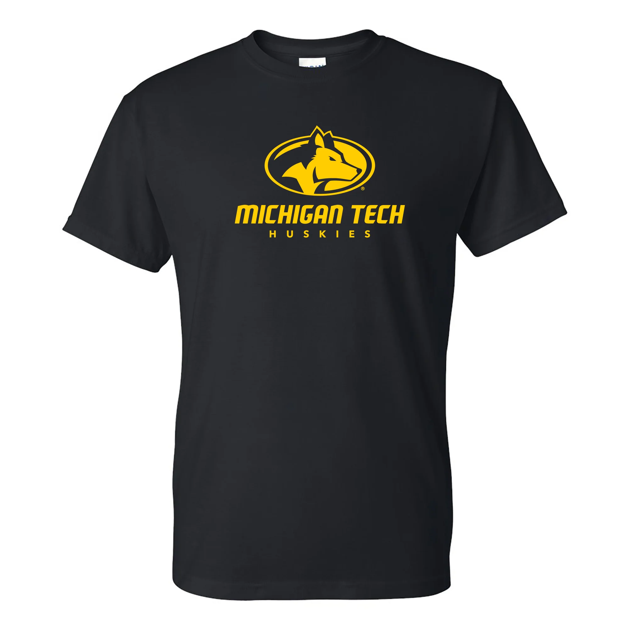 Michigan Technological University Huskies Primary Logo Cotton T-Shirt - Black