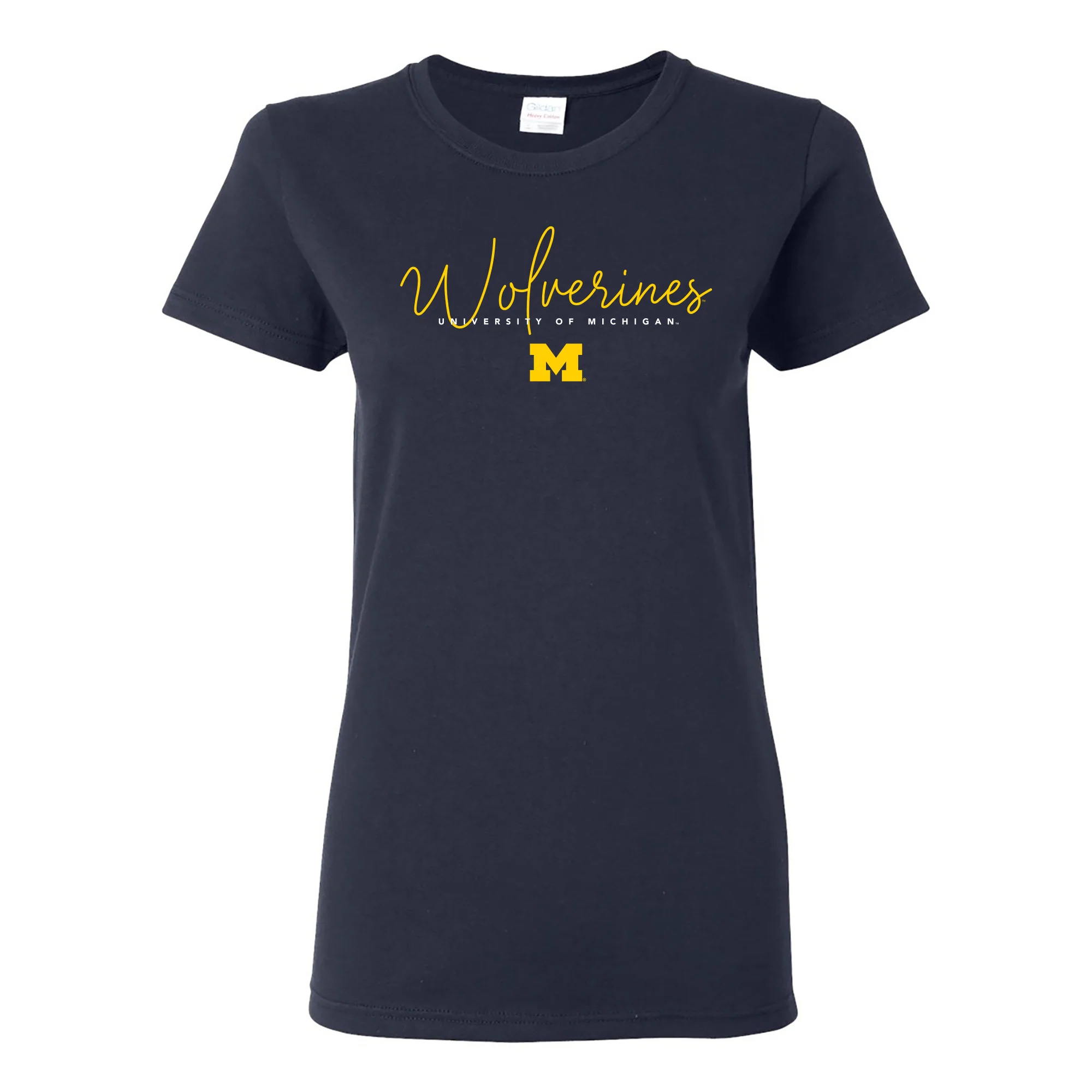 Michigan Thin Script Women's T-Shirt - Navy