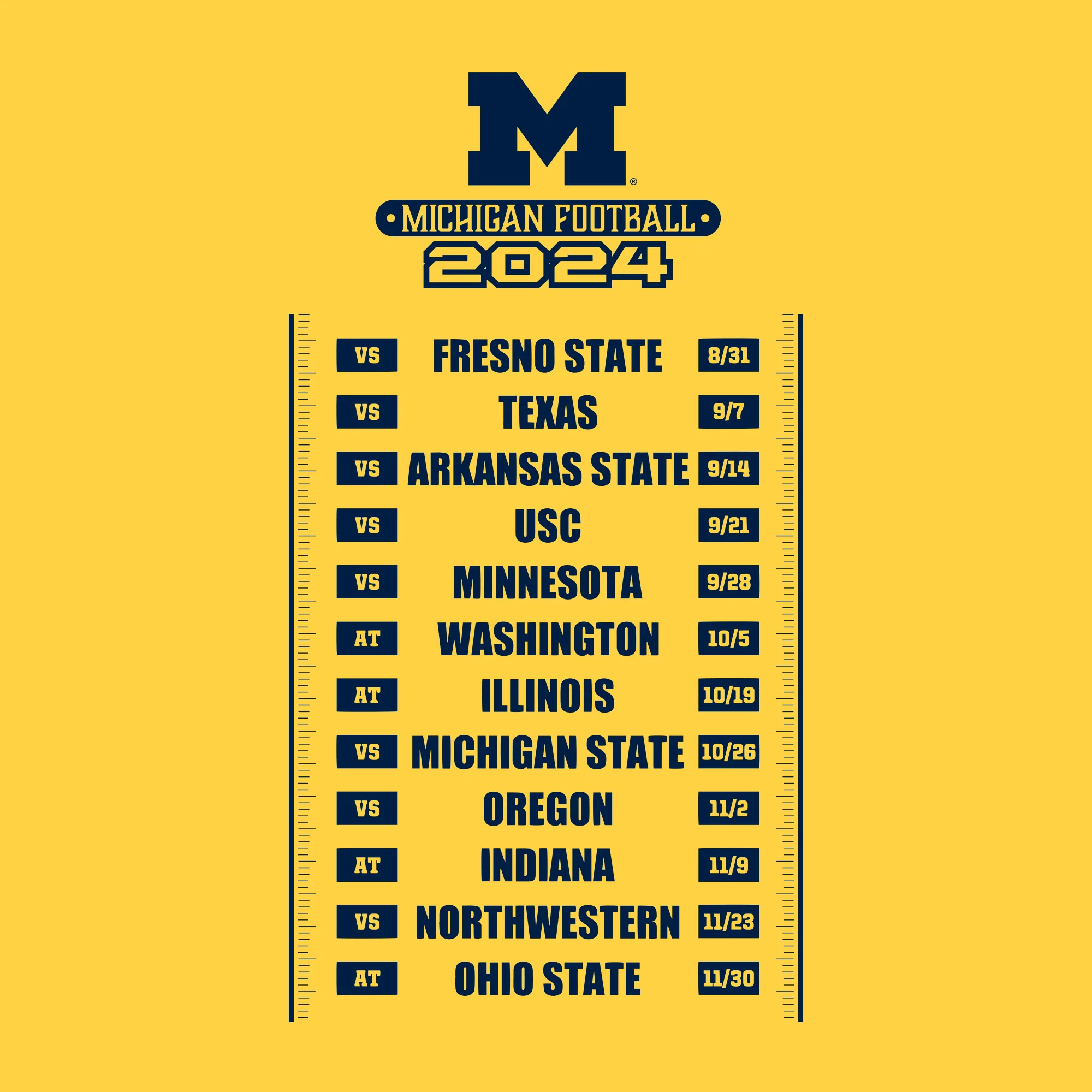 Michigan 2024 Throwback Season Tee - Winning Streak Edition - Daisy - Image 3