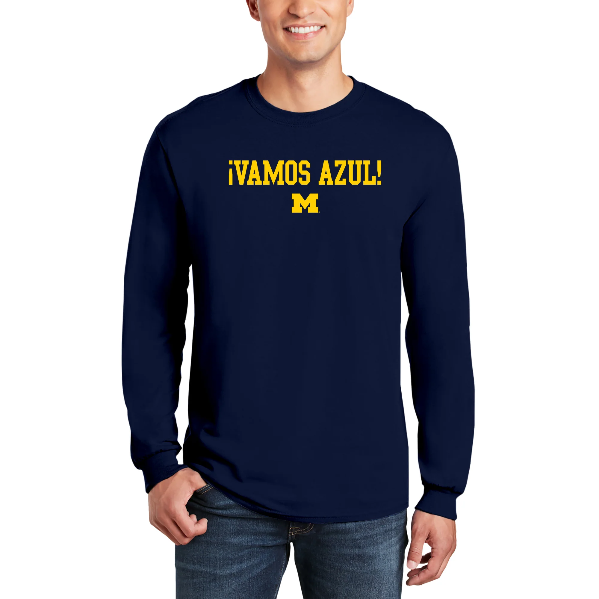 Michigan Vamos Azul Long Sleeve - Navy - Image 3
