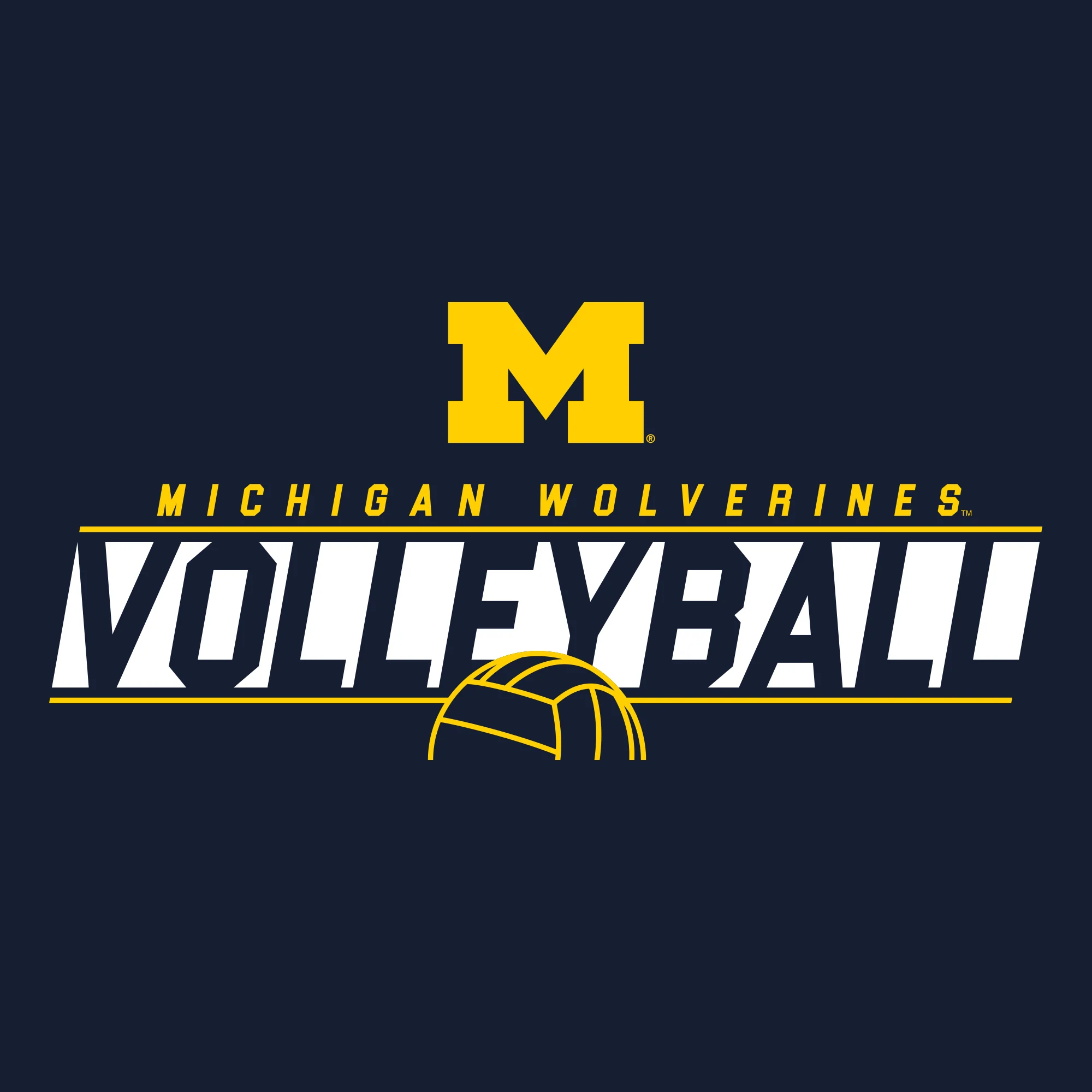 Michigan Volleyball Charge Hoodie - Navy - Image 2