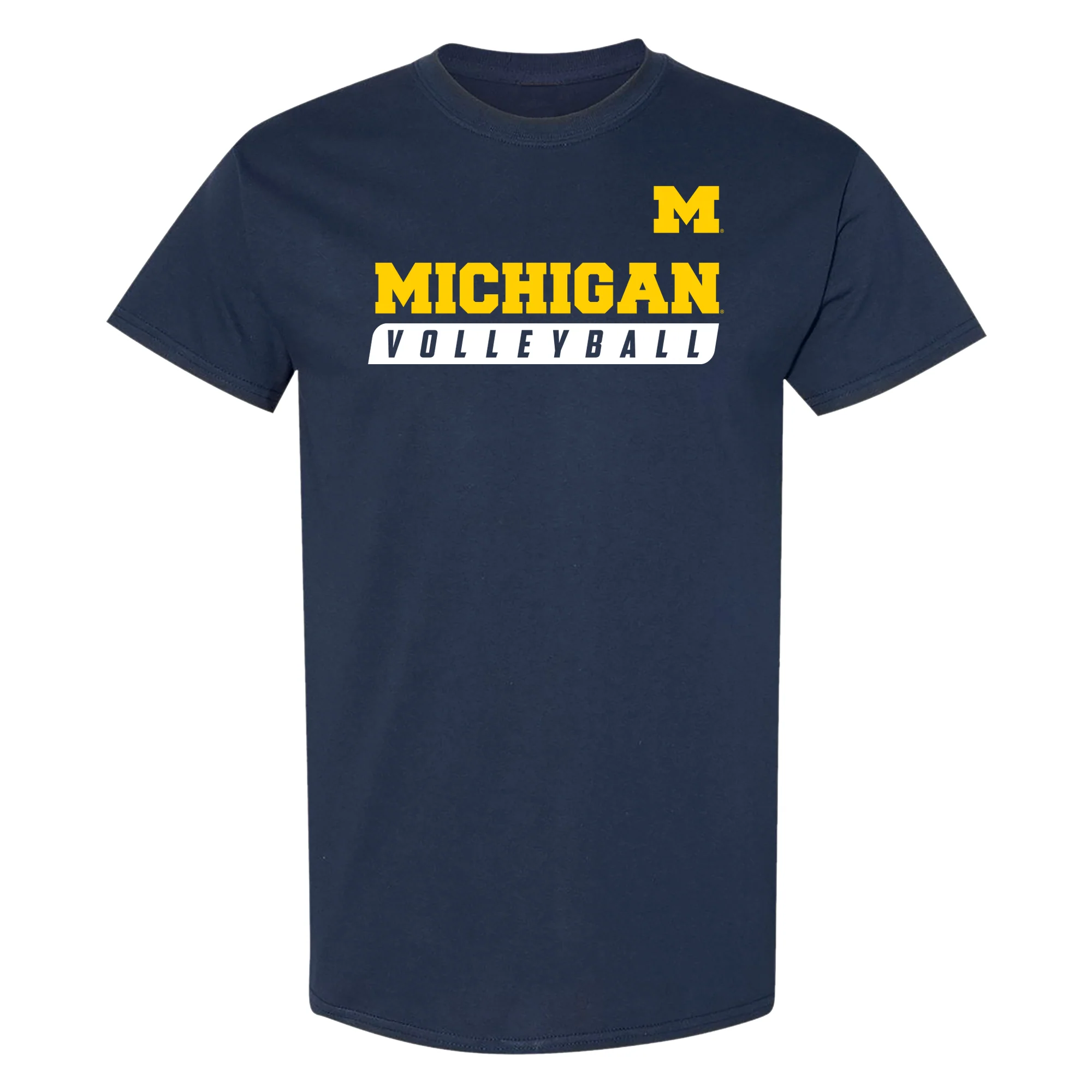 Michigan Volleyball Slant T-Shirt - Navy