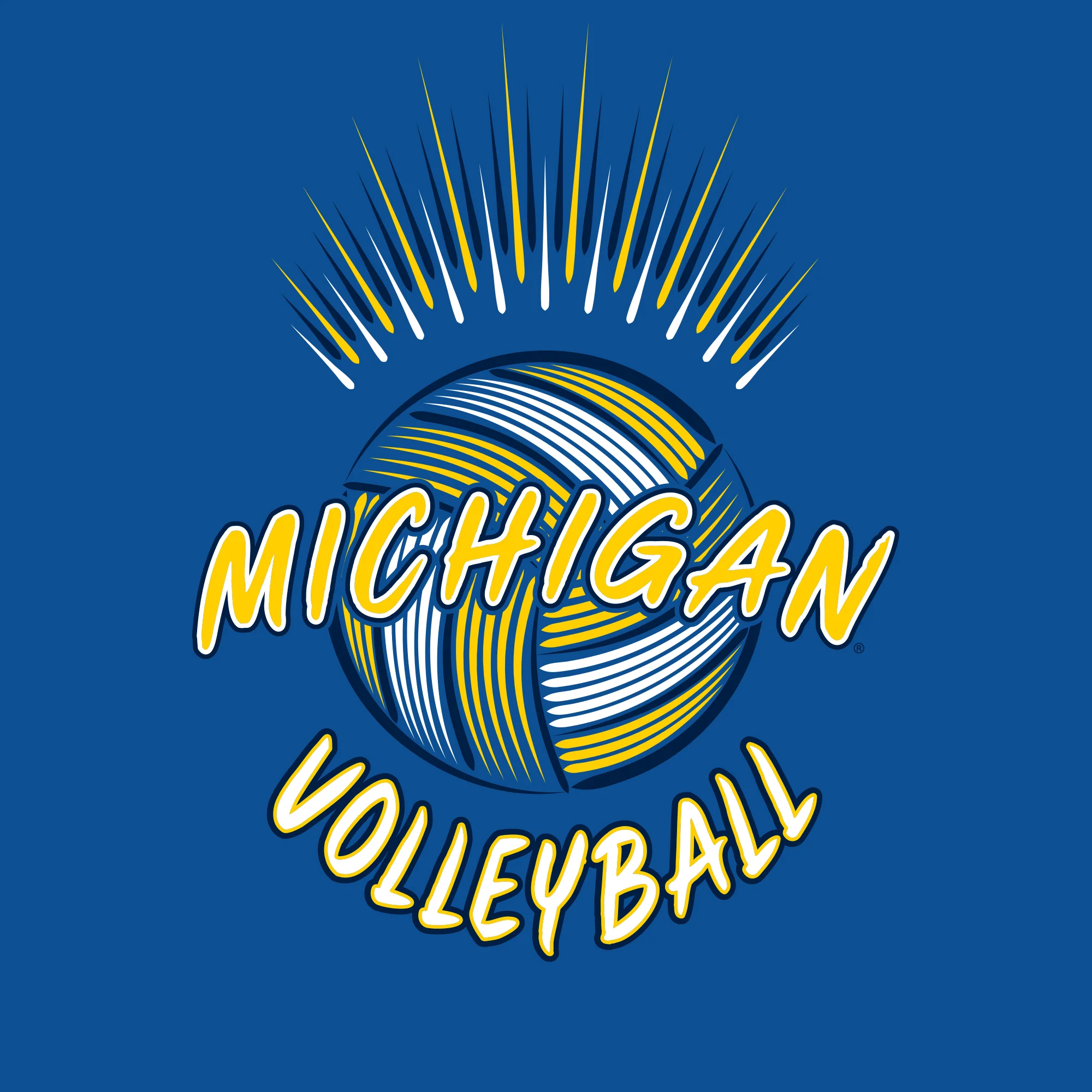 Michigan Volleyball Spike T-shirt - Royal - Image 2