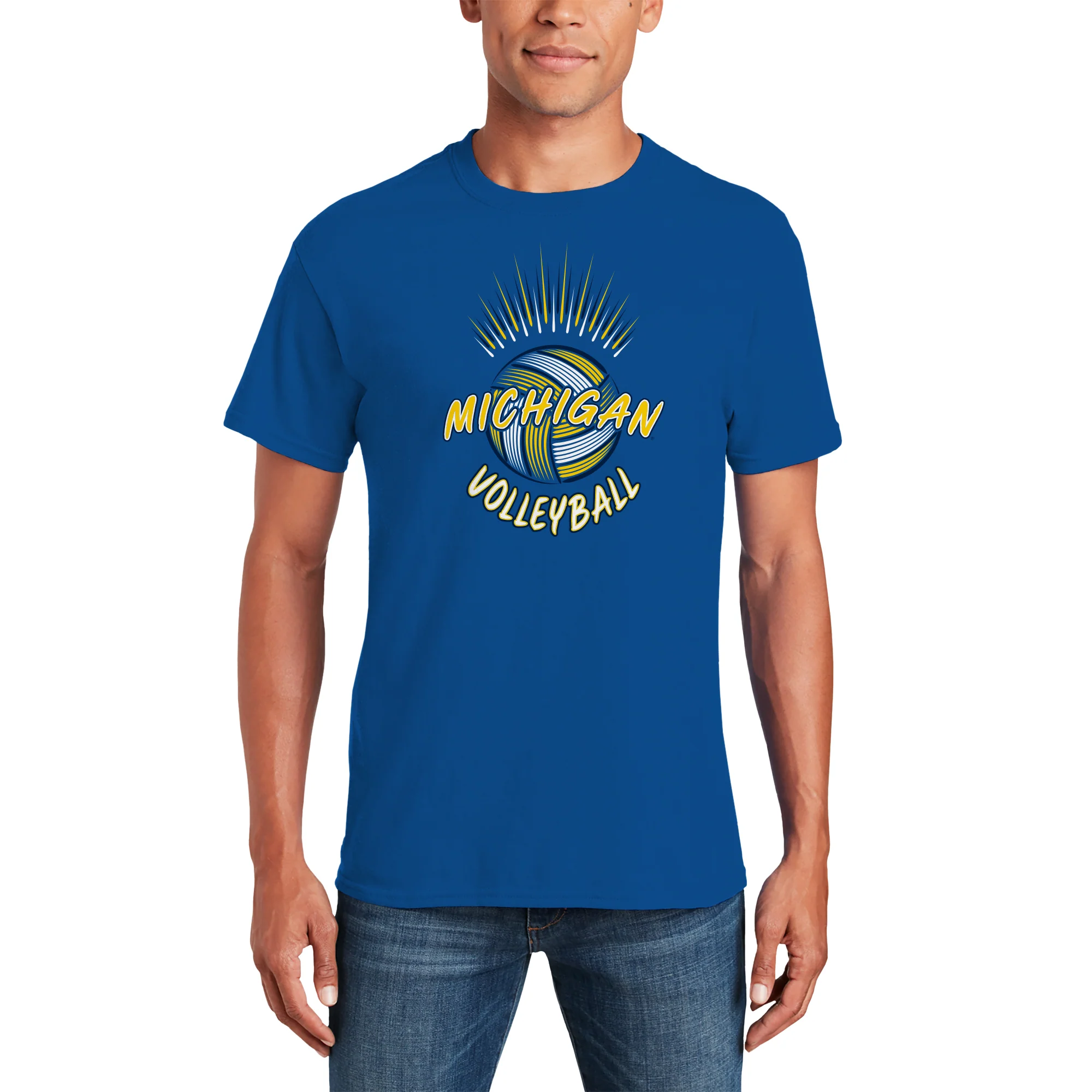 Michigan Volleyball Spike T-shirt - Royal - Image 3