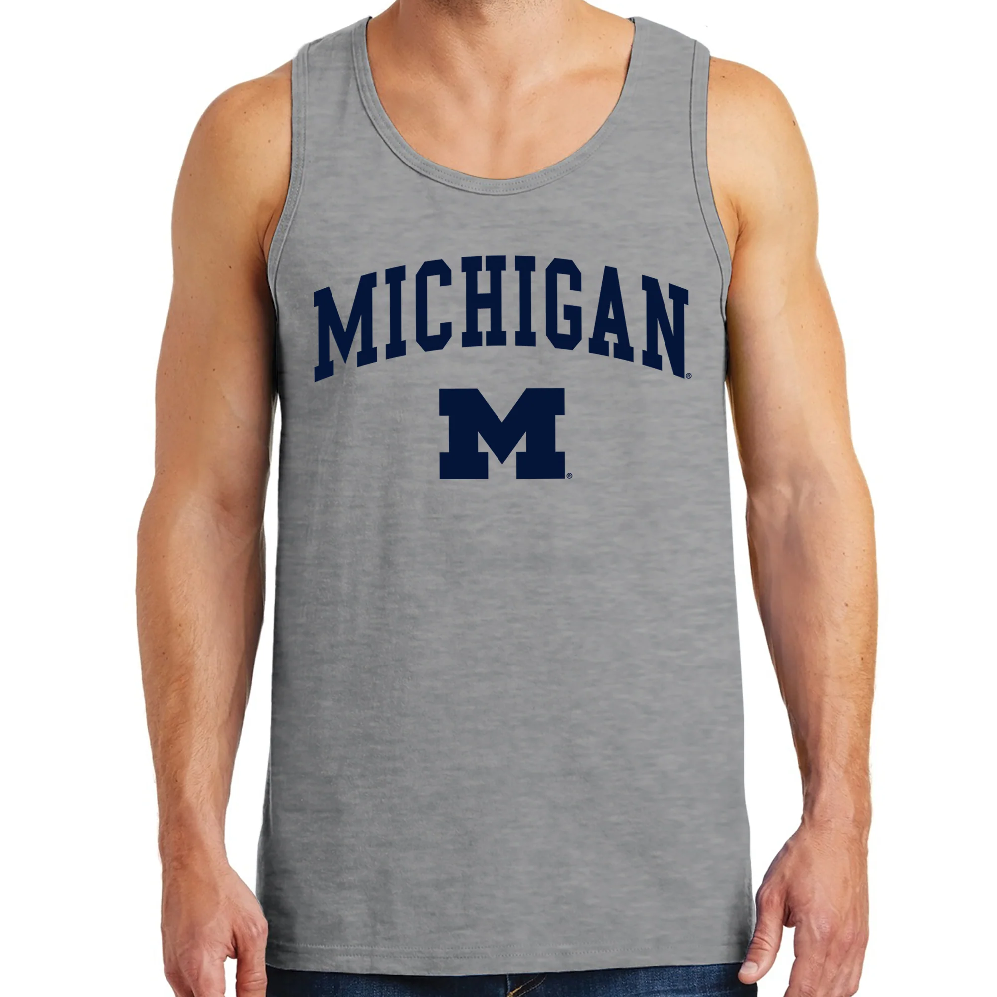 Michigan Wolverines Arch Logo Tank Top - Sport Grey - Image 3