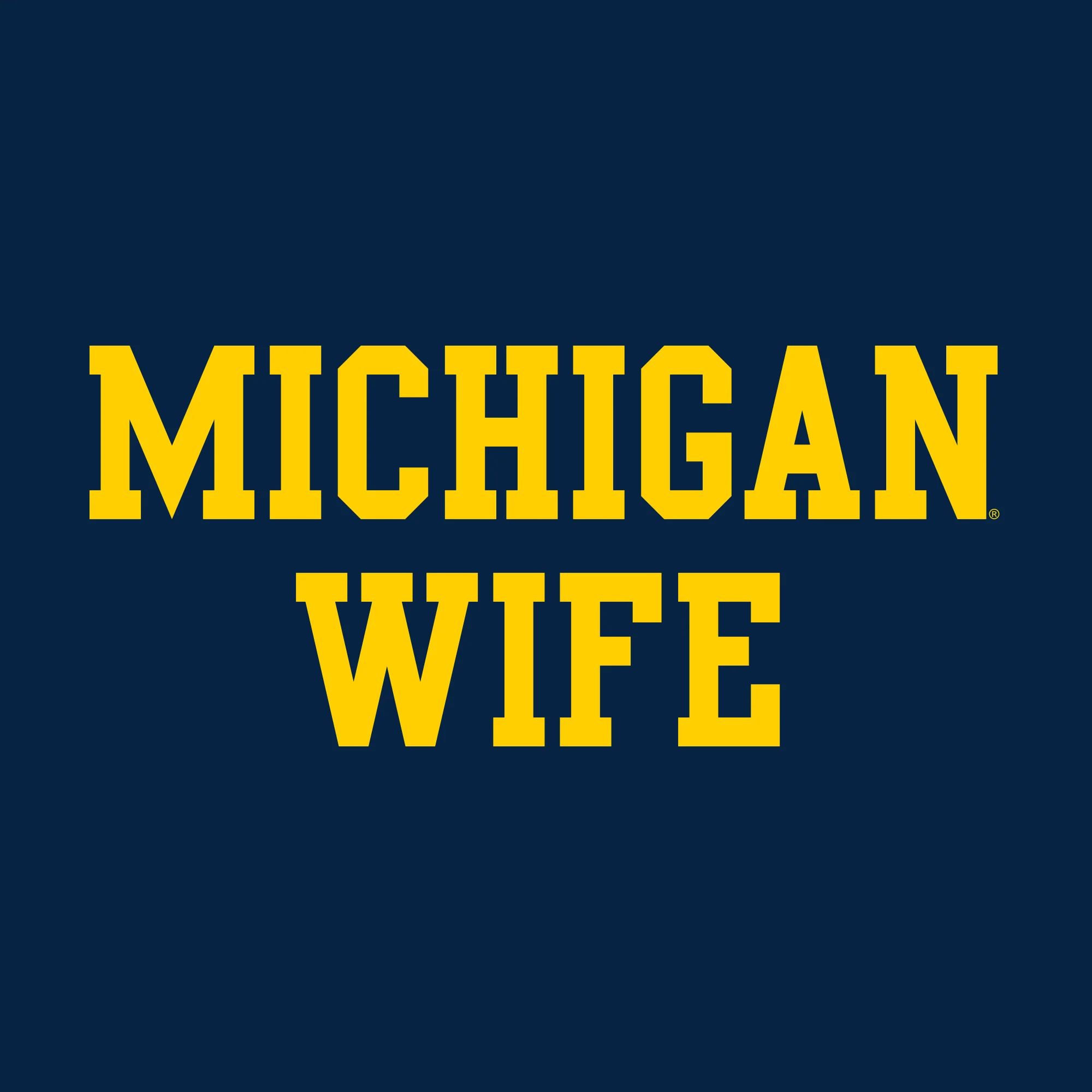 Michigan Wolverines Basic Block Wife Women's T Shirt - Navy - Image 2