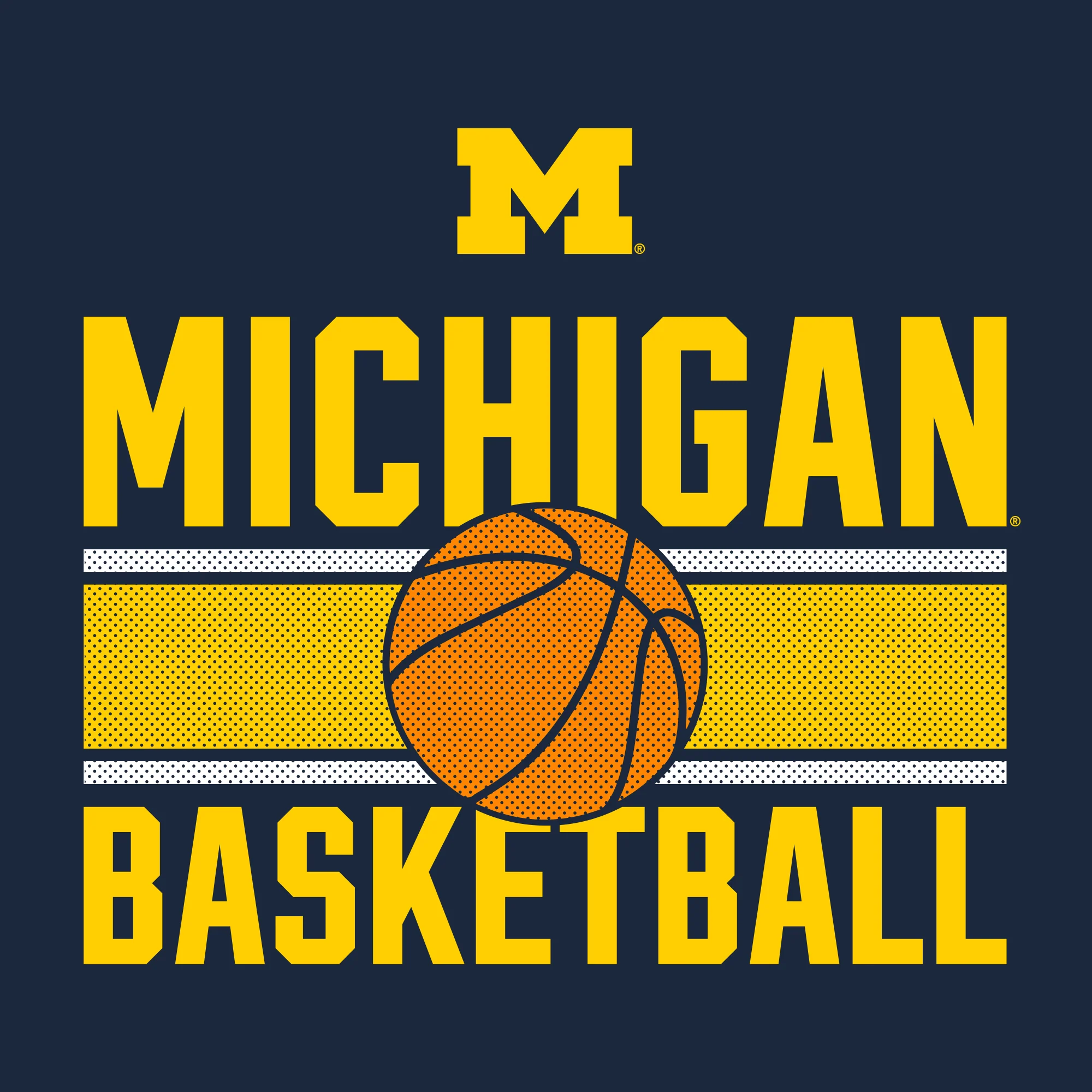 Michigan Wolverines Basketball Mesh NLA Short Sleeve T Shirt - Midnight Navy - Image 2
