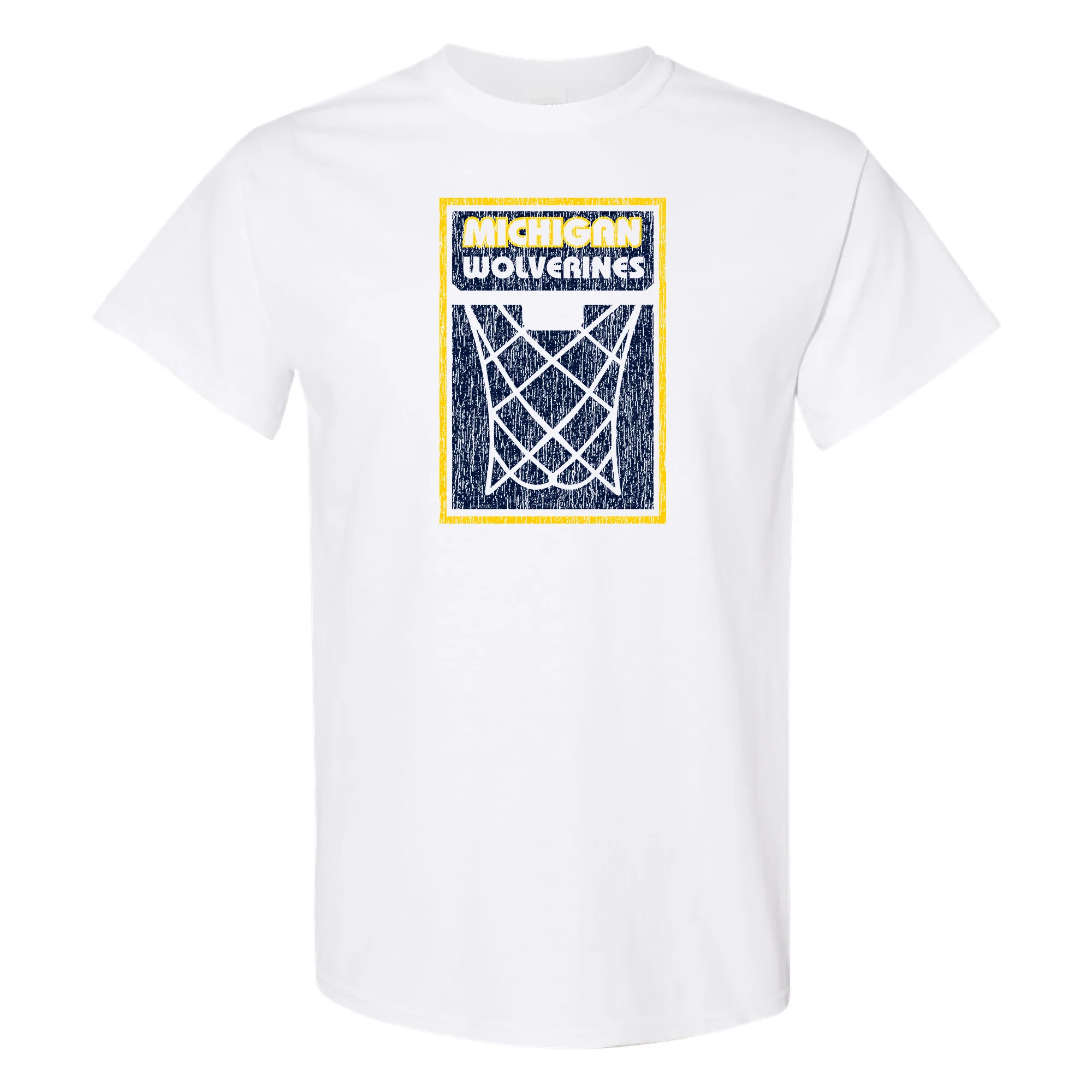 Michigan Wolverines Basketball Net Block T Shirt - White