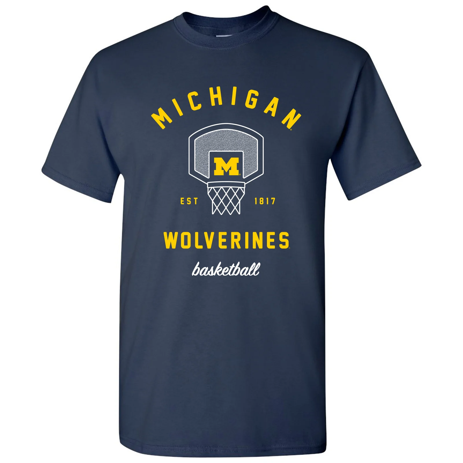 Basketball Net University of Michigan Basic Cotton Short Sleeve T-Shirt - Navy
