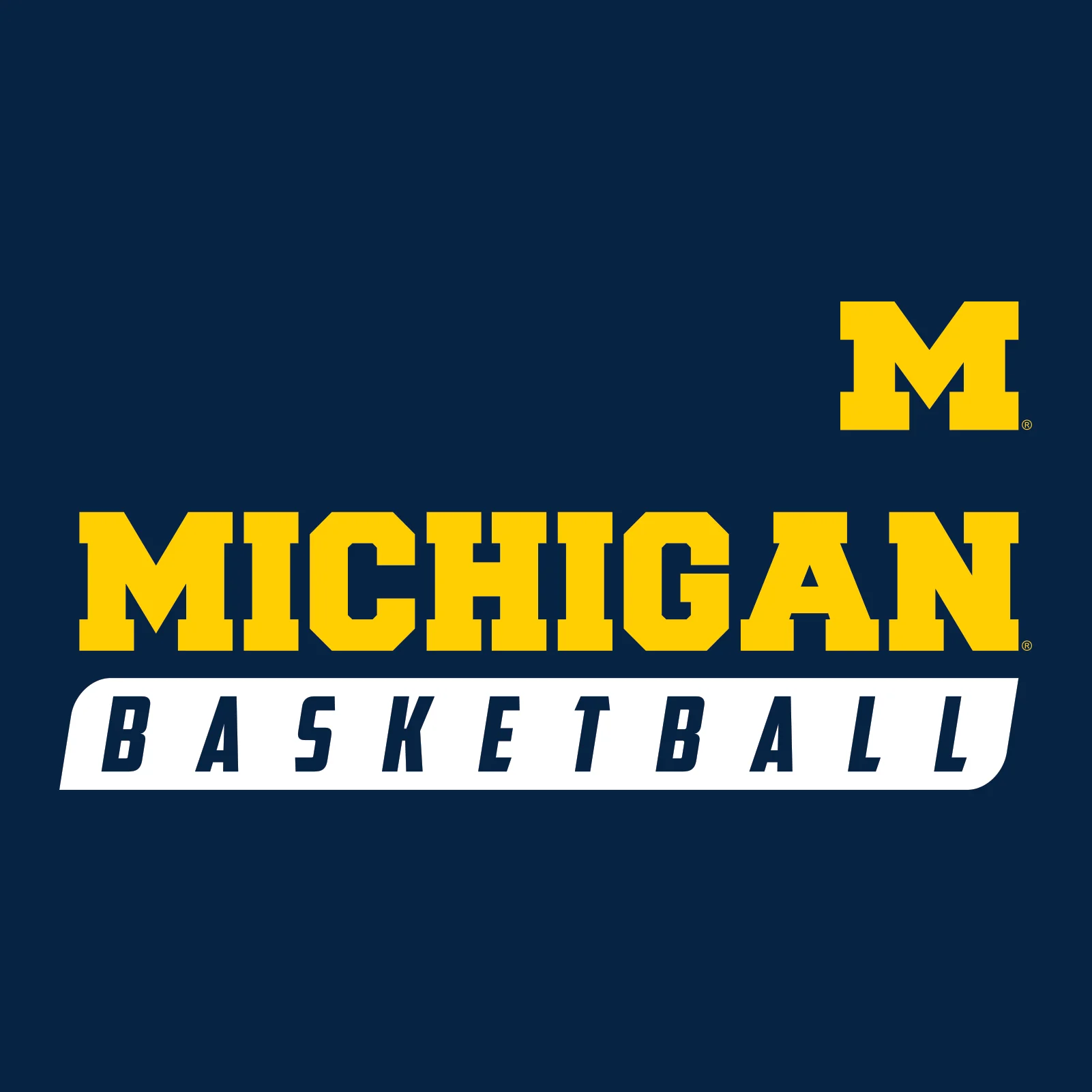 Basketball Slant University of Michigan Basic Cotton Short Sleeve T-Shirt - Navy - Image 2