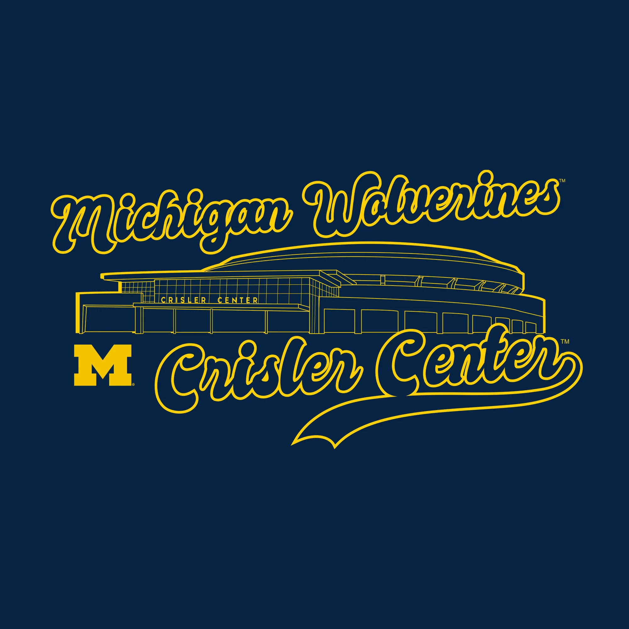 Michigan Wolverines Crisler Center T-Shirt - Navy - Image 2