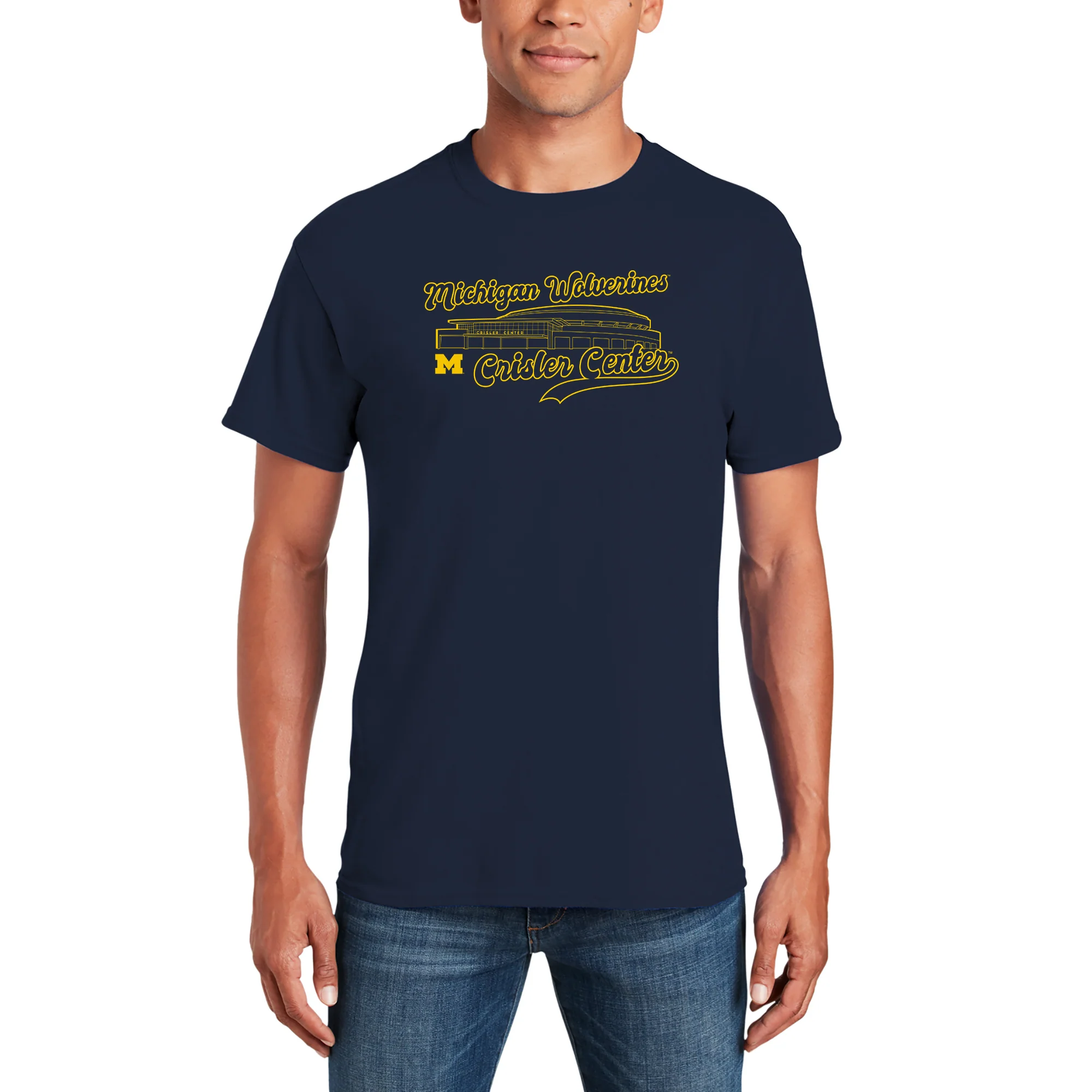 Michigan Wolverines Crisler Center T-Shirt - Navy - Image 3