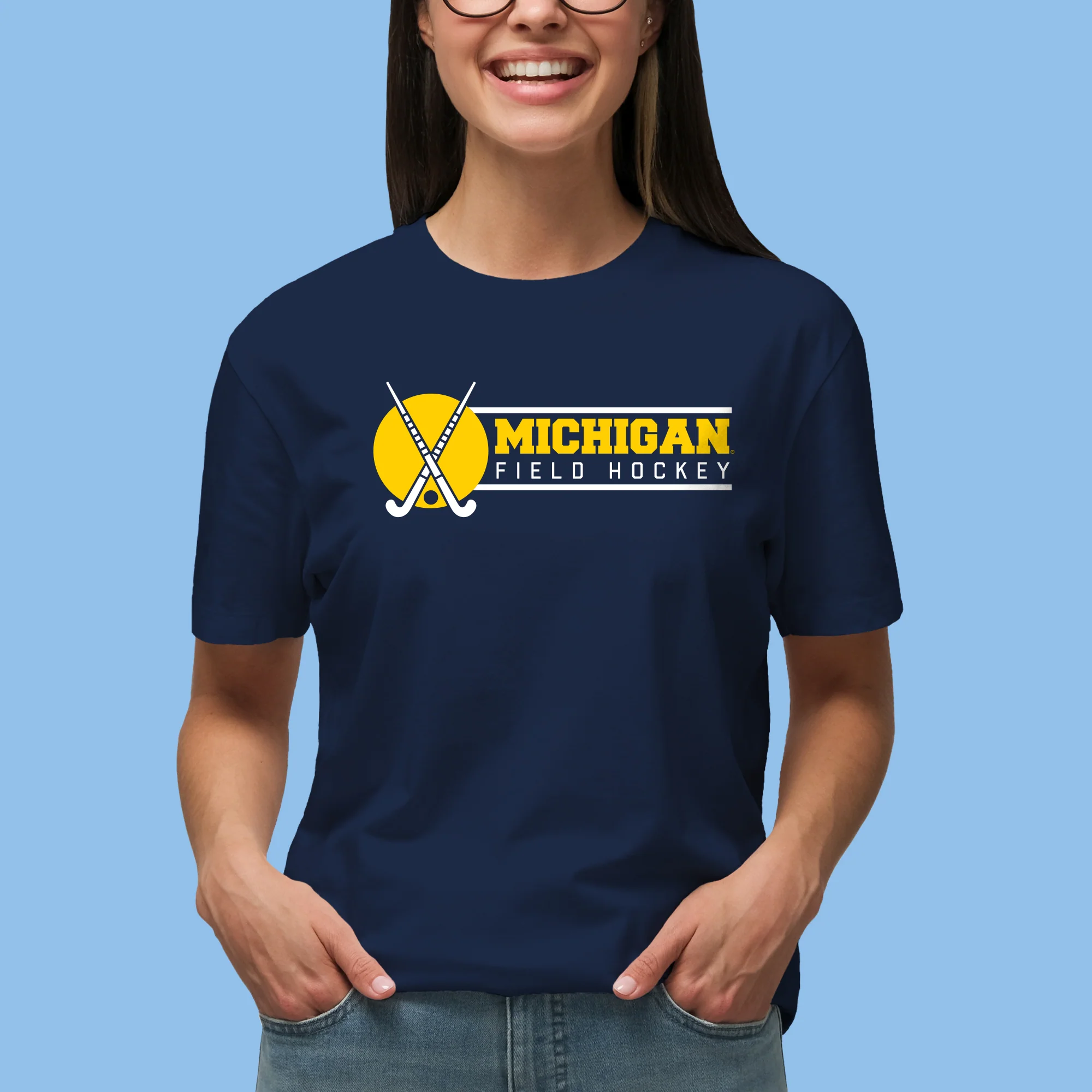 Michigan Wolverines Field Hockey Spotlight T Shirt - Navy - Image 5