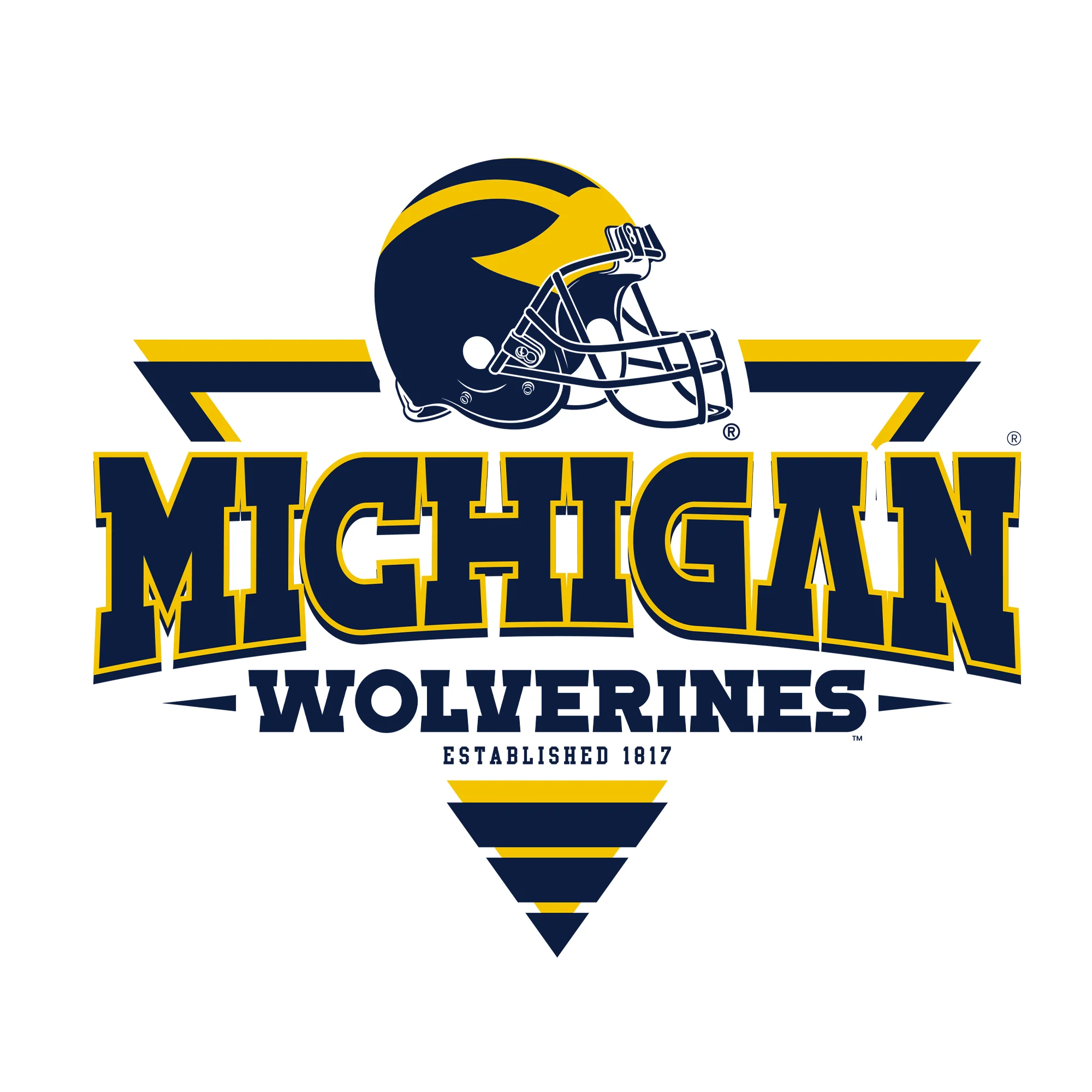 Michigan Wolverines Football Triangle Crewneck Sweatshirt - White - Image 2