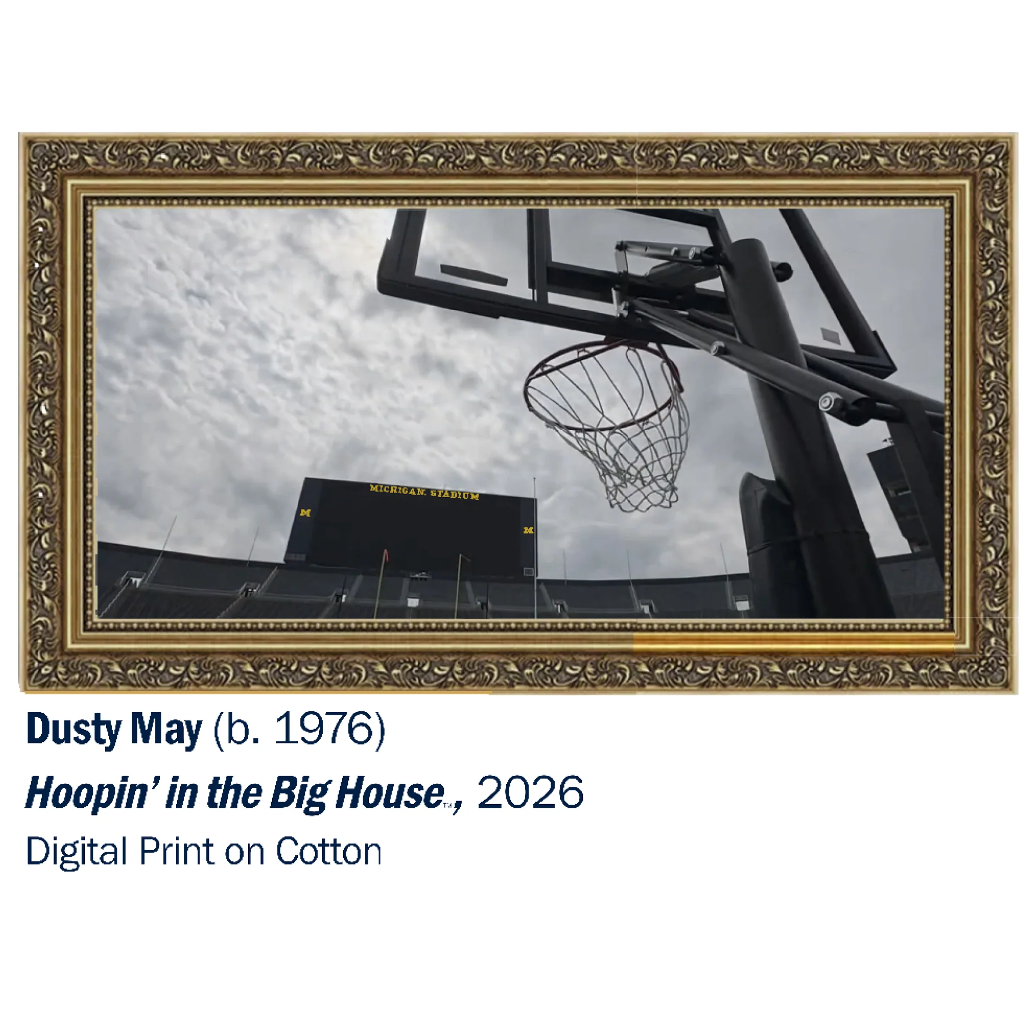 Michigan Hoopin' in the Big House Hoodie - White - Image 2
