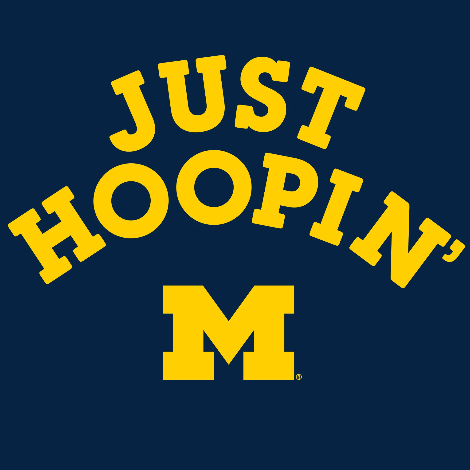 Michigan Wolverines Just Hoopin' Hoodie - Navy - Image 2