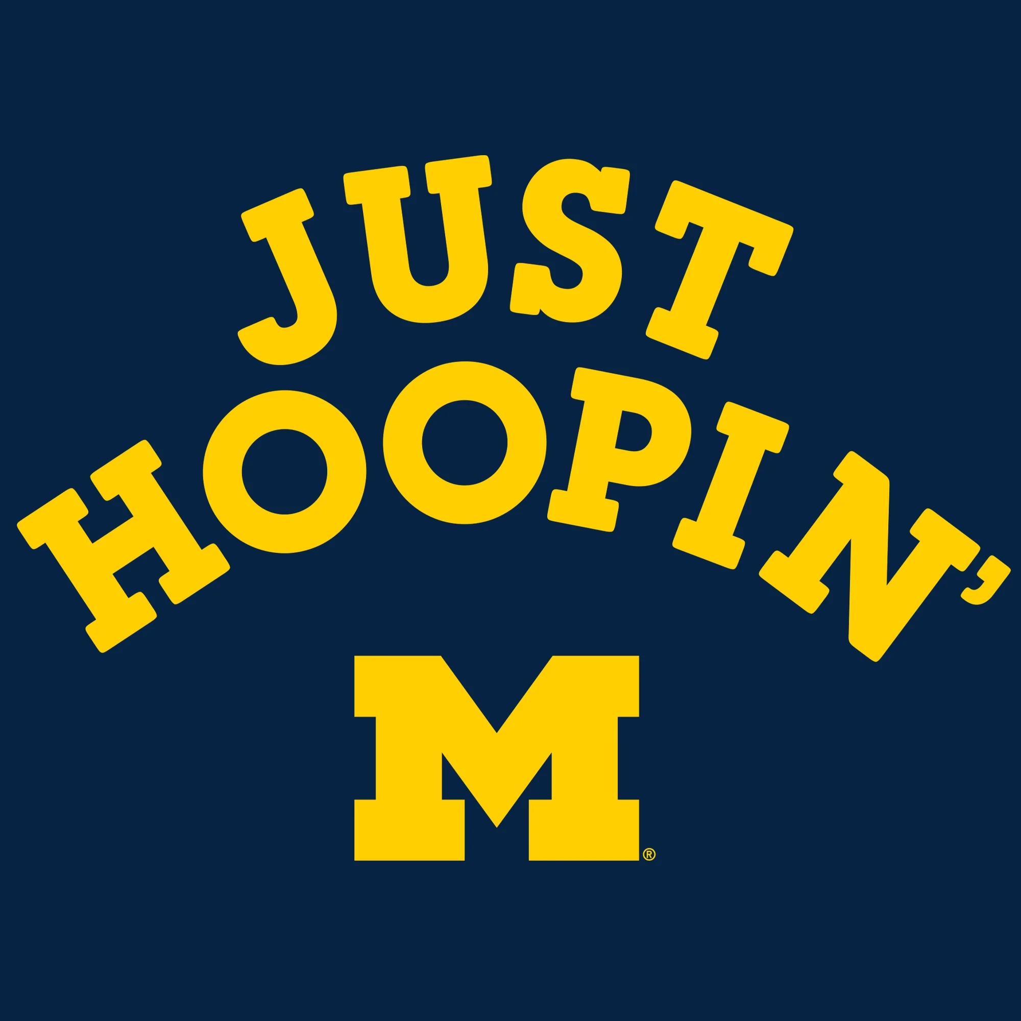 Michigan Wolverines Just Hoopin' Long Sleeve T-Shirt - Navy - Image 2