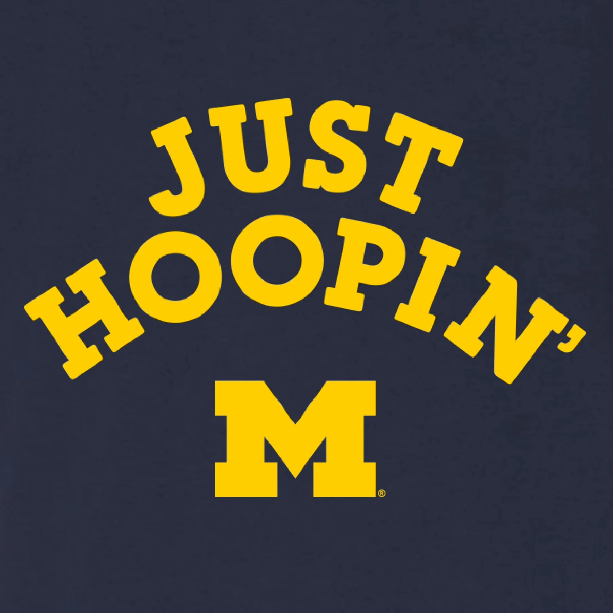 Michigan Wolverines Just Hoopin' Triblend T-Shirt - Navy Triblend - Image 2