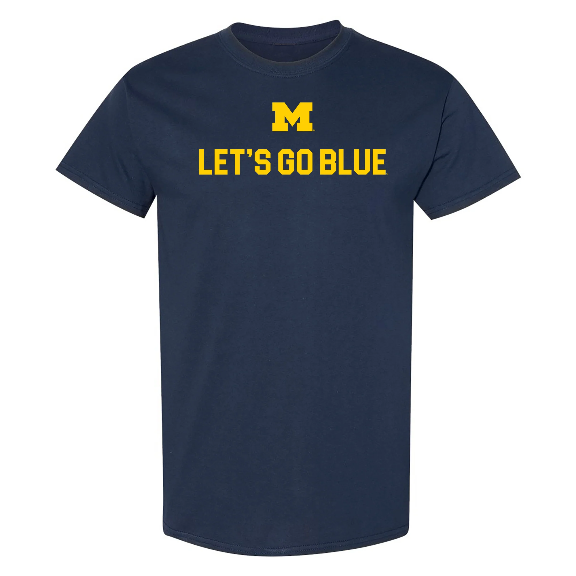 Michigan Wolverines Let's Go Blue T Shirt - Navy