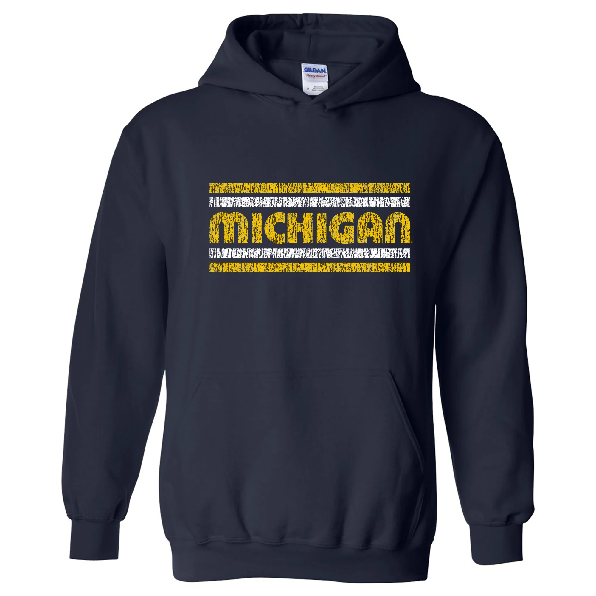 Michigan Wolverines Retro Underline Hoodie - Navy