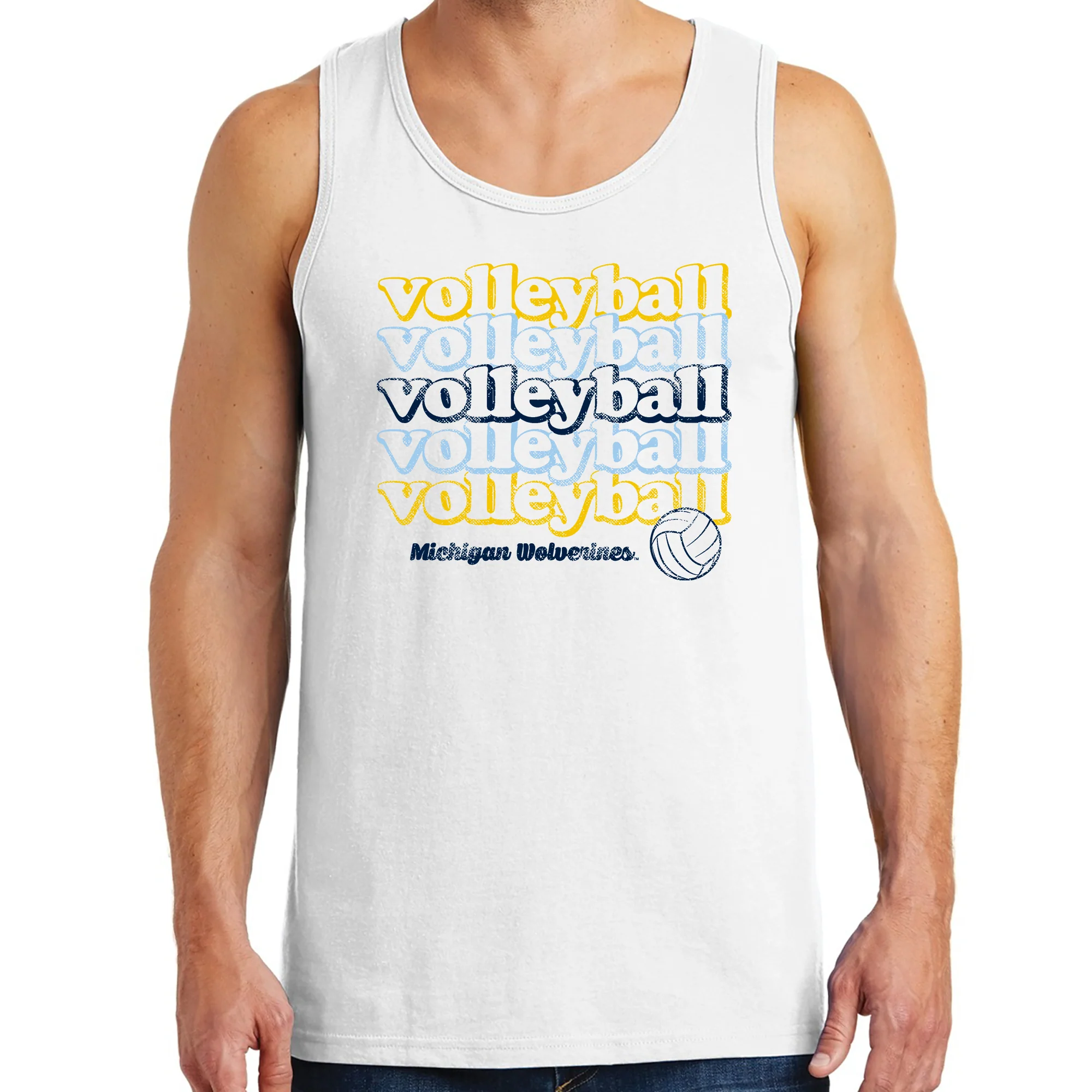 Michigan Wolverines Volleyball Repeat Tank Top - White - Image 4