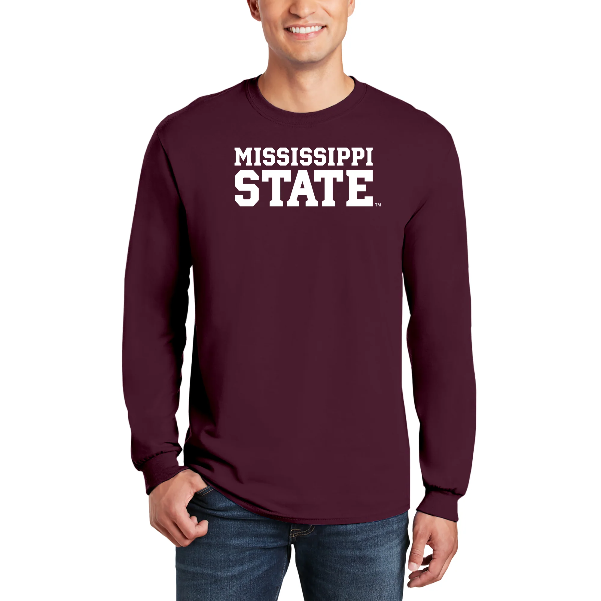 Mississippi State Basic Block Long Sleeve - Maroon - Image 3