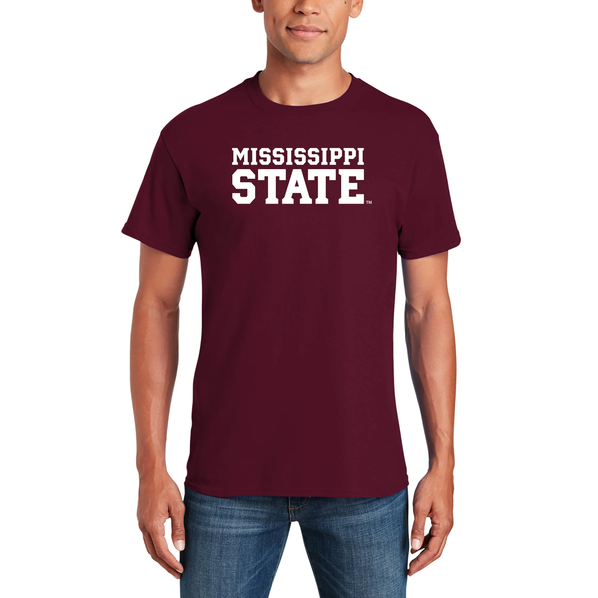 Mississippi State Basic Block T Shirt - Maroon - Image 3