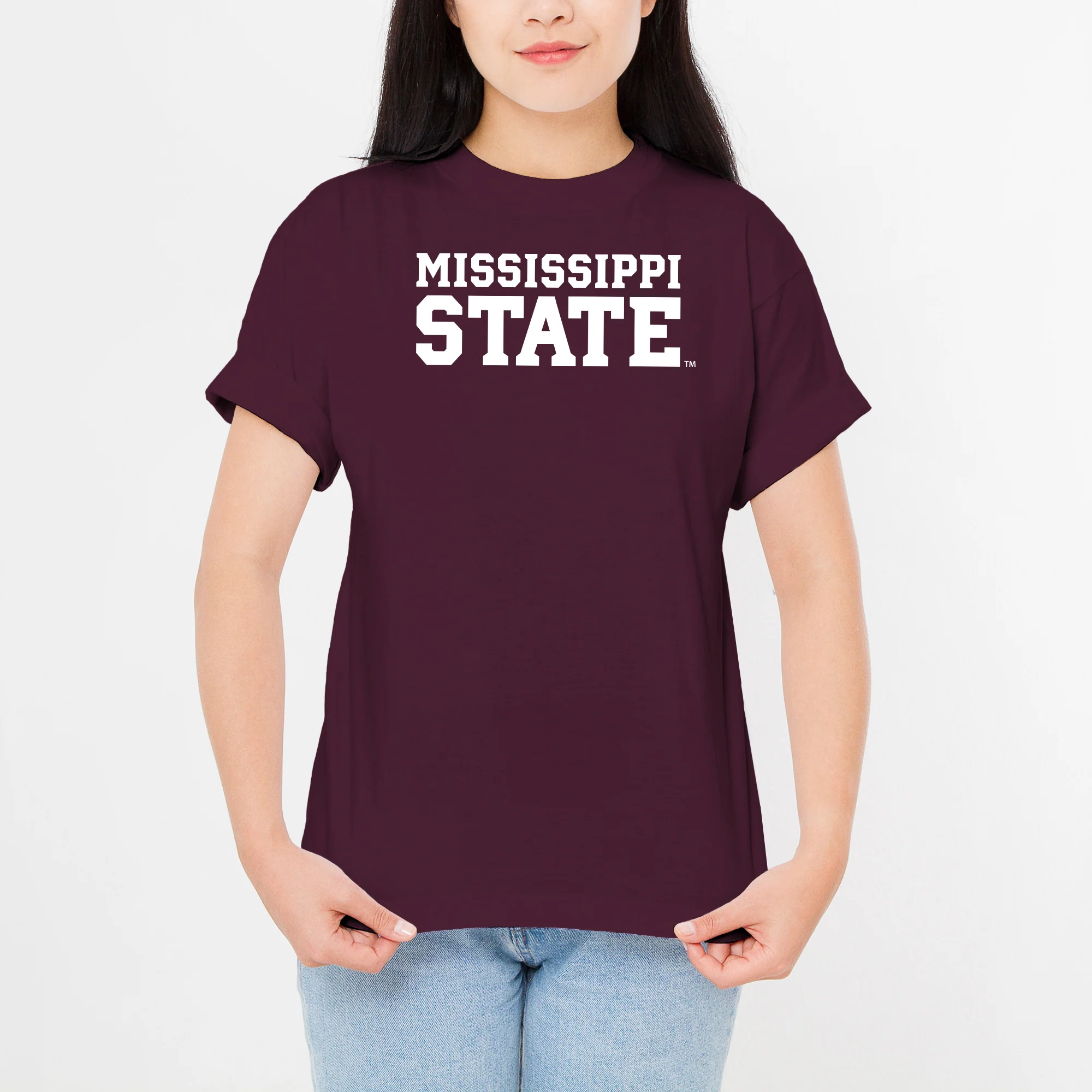 Mississippi State Basic Block T Shirt - Maroon - Image 4