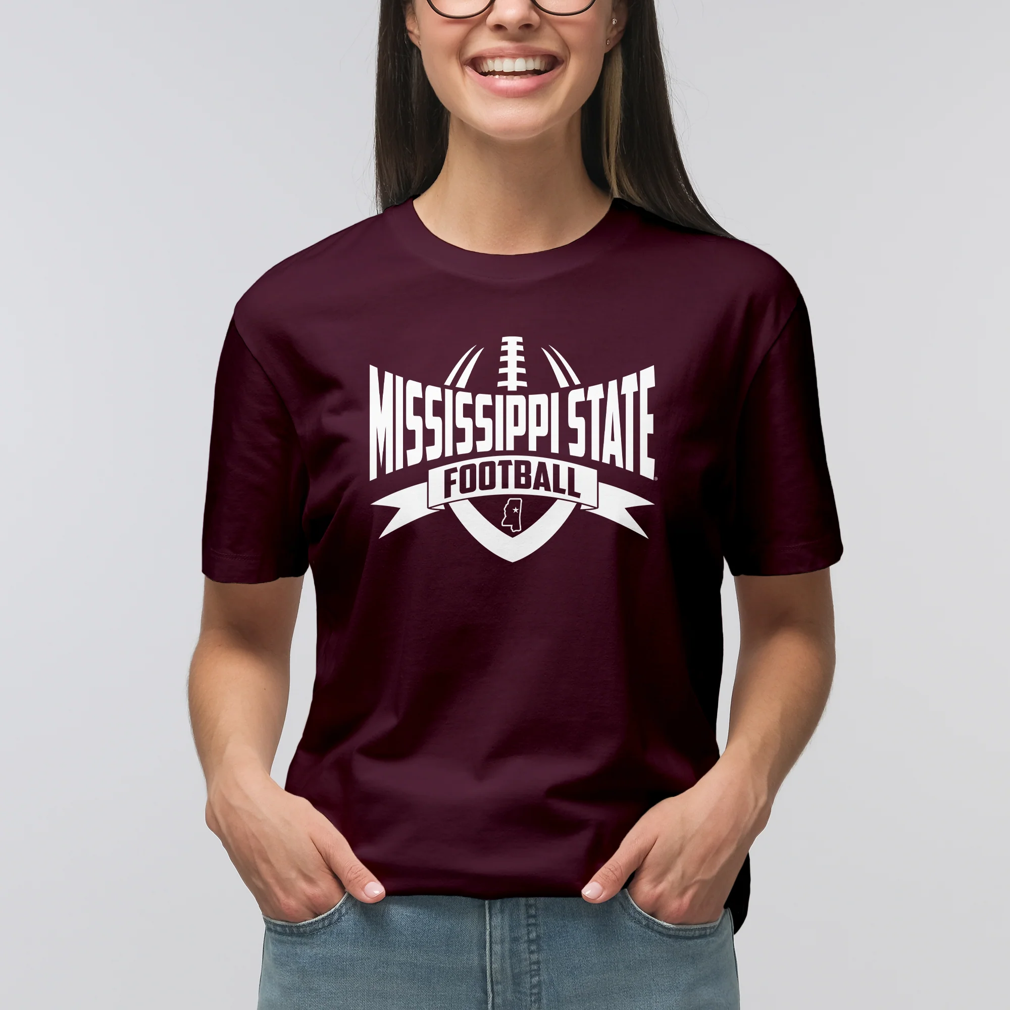Mississippi State Bulldogs Football Rush T Shirt - Maroon - Image 4