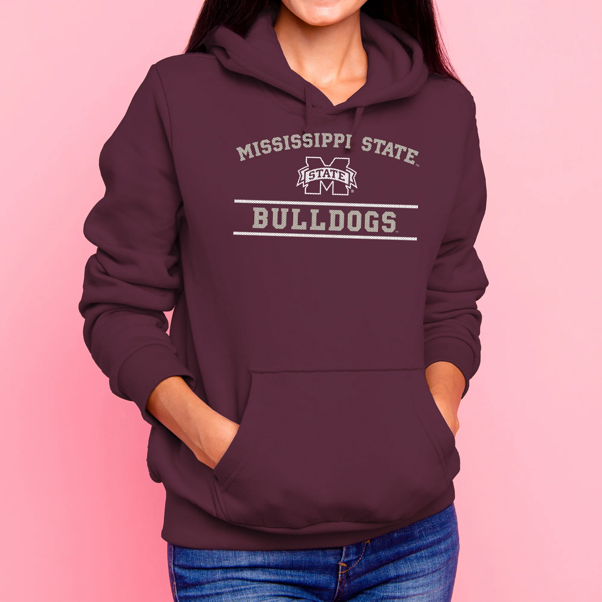 Mississippi State Bulldogs Mesh Arch Hoodie - Maroon - Image 4