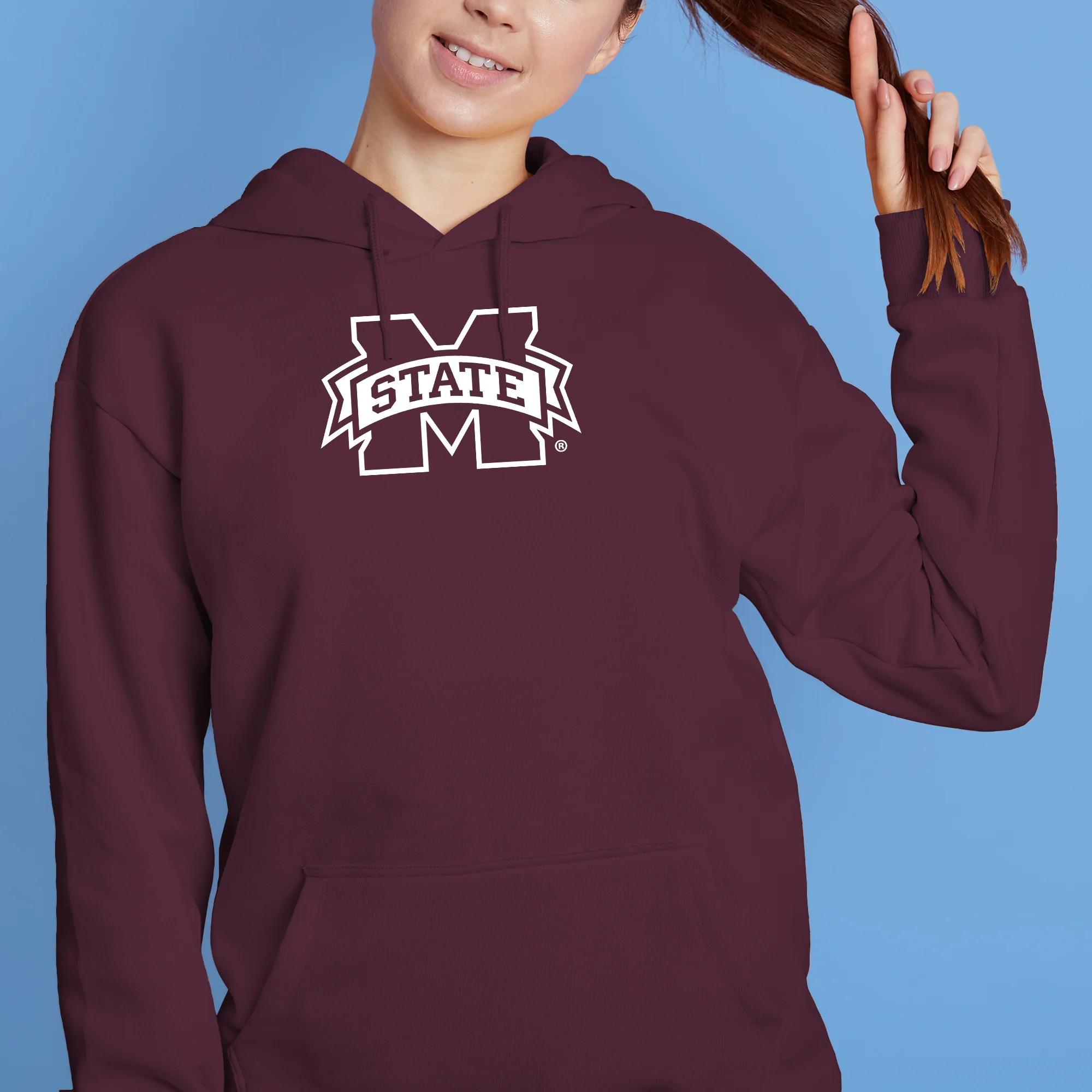 Mississippi State Bulldogs Primary Logo Hoodie - Maroon - Image 4