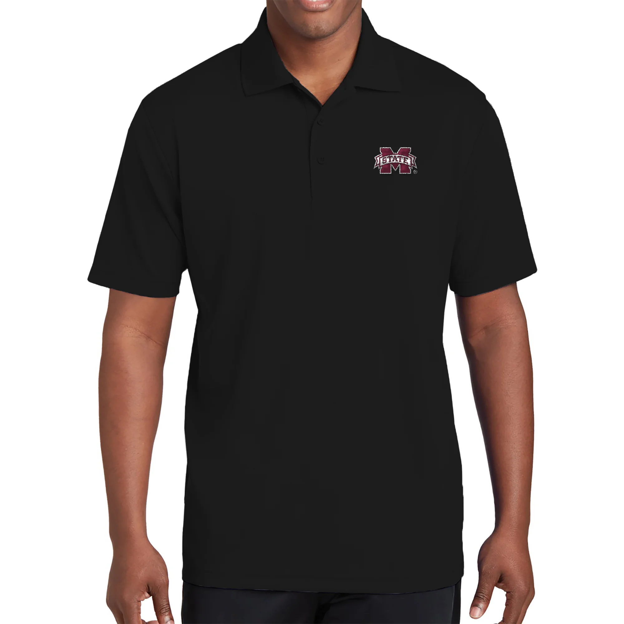Mississippi State Bulldogs Primary Logo LC EMB Polo - Black - Image 3